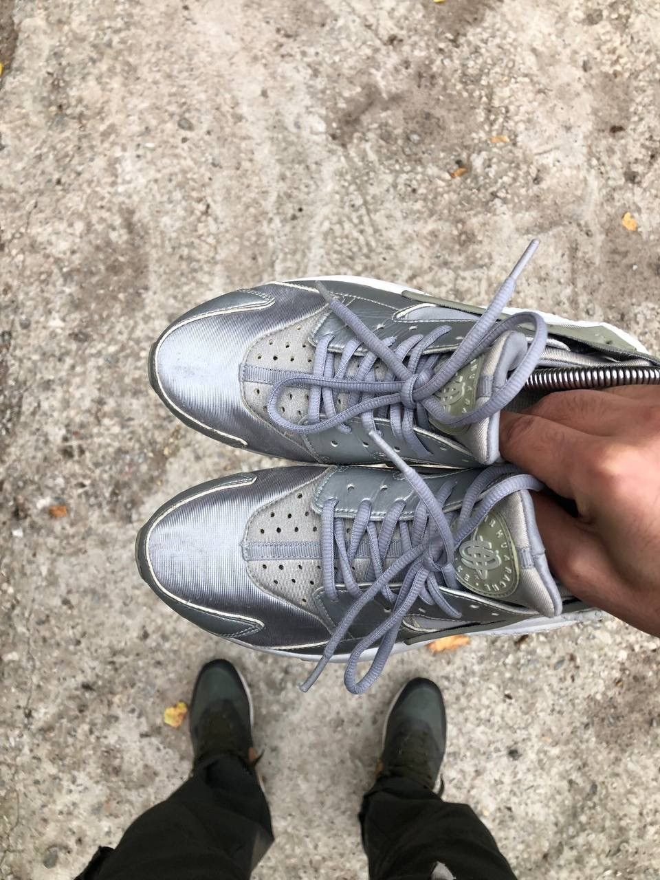 Nike × Vintage VERY RARE NIKE AIR HUARACHE RUNNING SILVER DESIGNER Y2K 90s Size US 8.5 / IT 38.5 - 8 Thumbnail