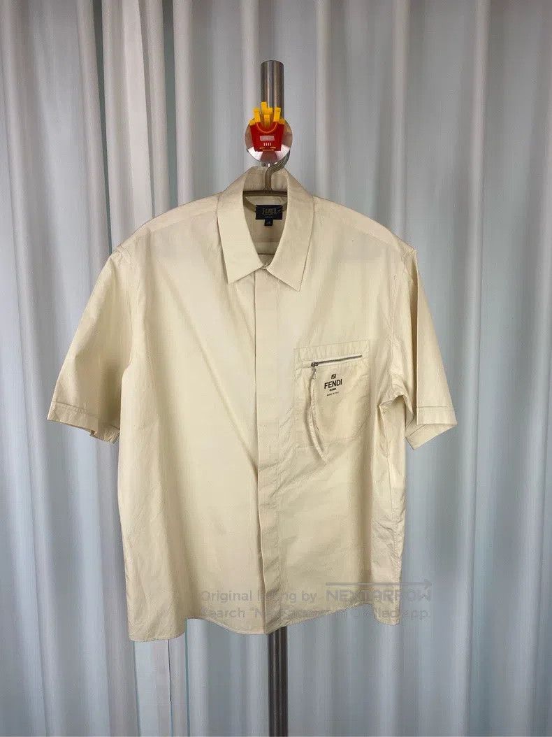 Fendi Fendi size 39 Pocket zipper apricot short sleeve shirt with Size US XS / EU 42 / 0 - 2 Thumbnail