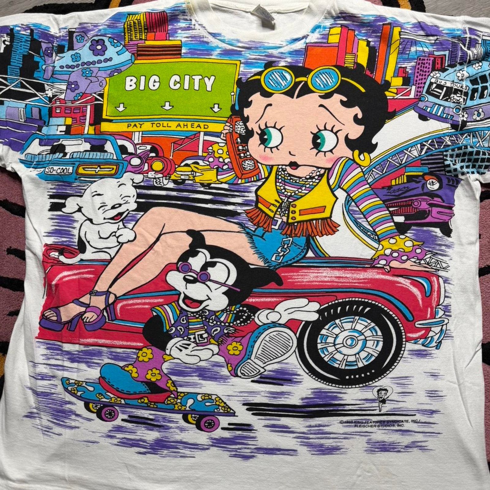 Vintage Vintage 90’s Betty Boop Big City Mega Print Graphic T-shirt Size US XL / EU 56 / 4 - 2 Thumbnail