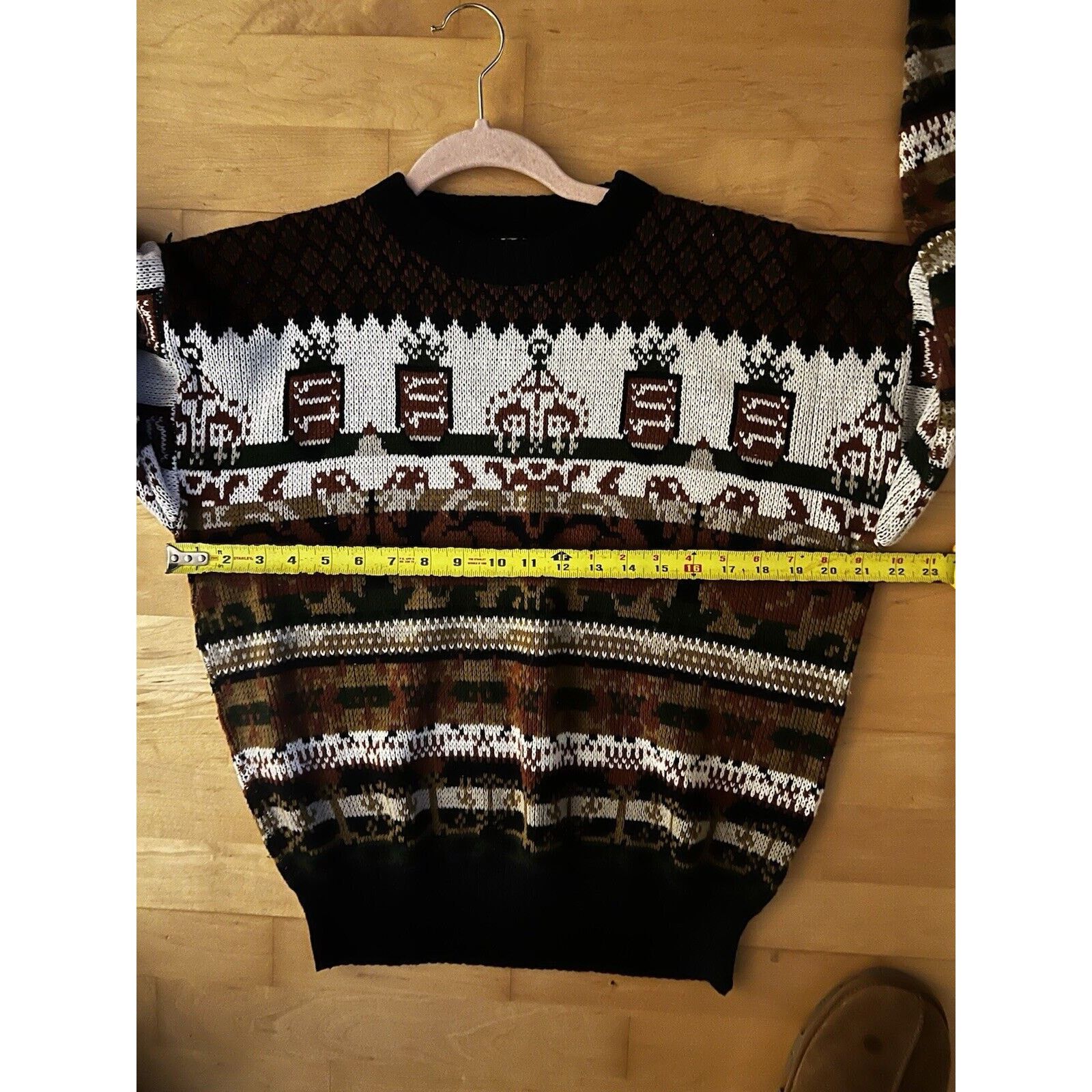 Vintage VTG Apparel Workshop Funky Printed Sweater Large Size L / US 10 / IT 46 - 3 Thumbnail