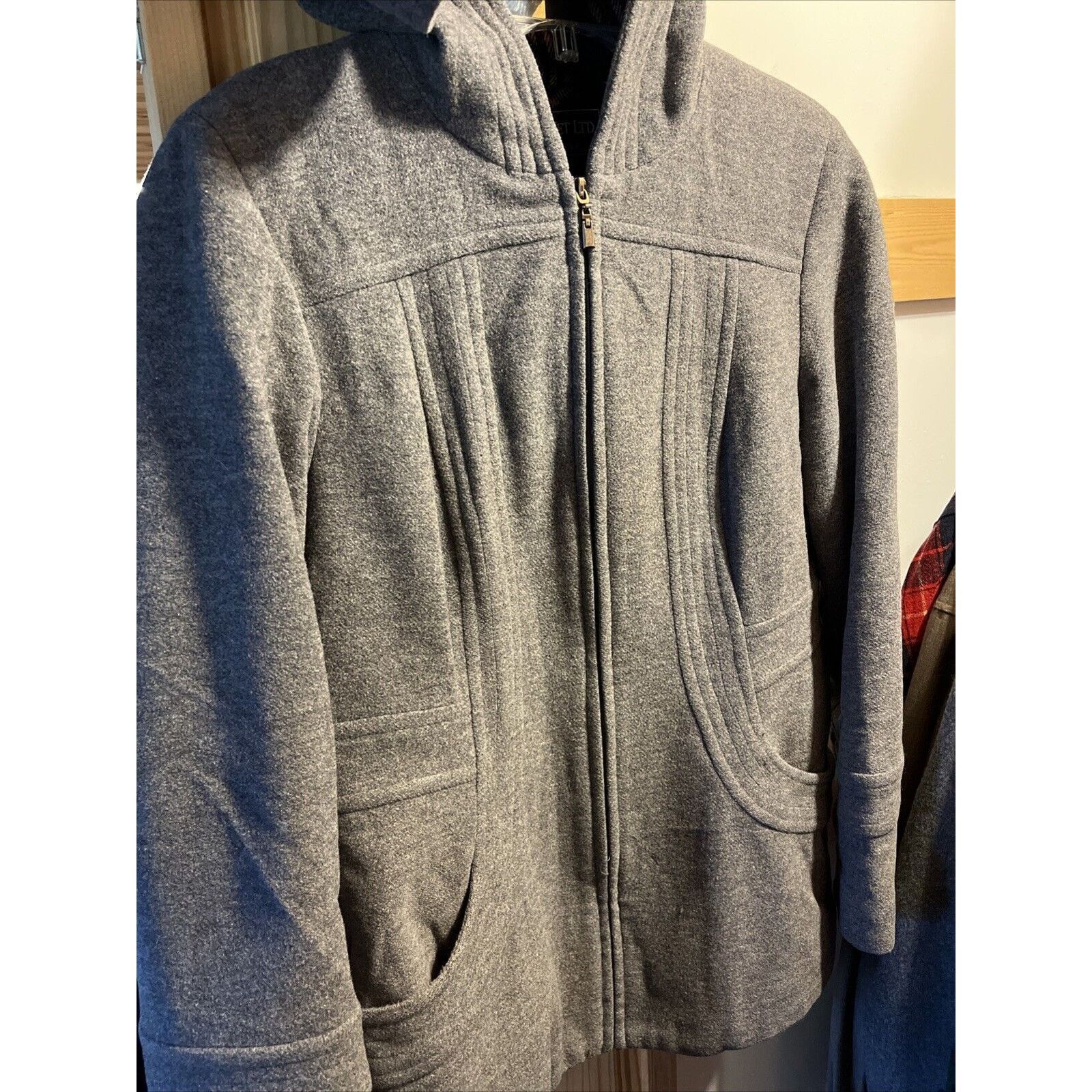 Other Fleet Street Ltd Wool Blend Hooded Coat Jacket Medium Gray Size M / US 6-8 / IT 42-44 - 2 Thumbnail