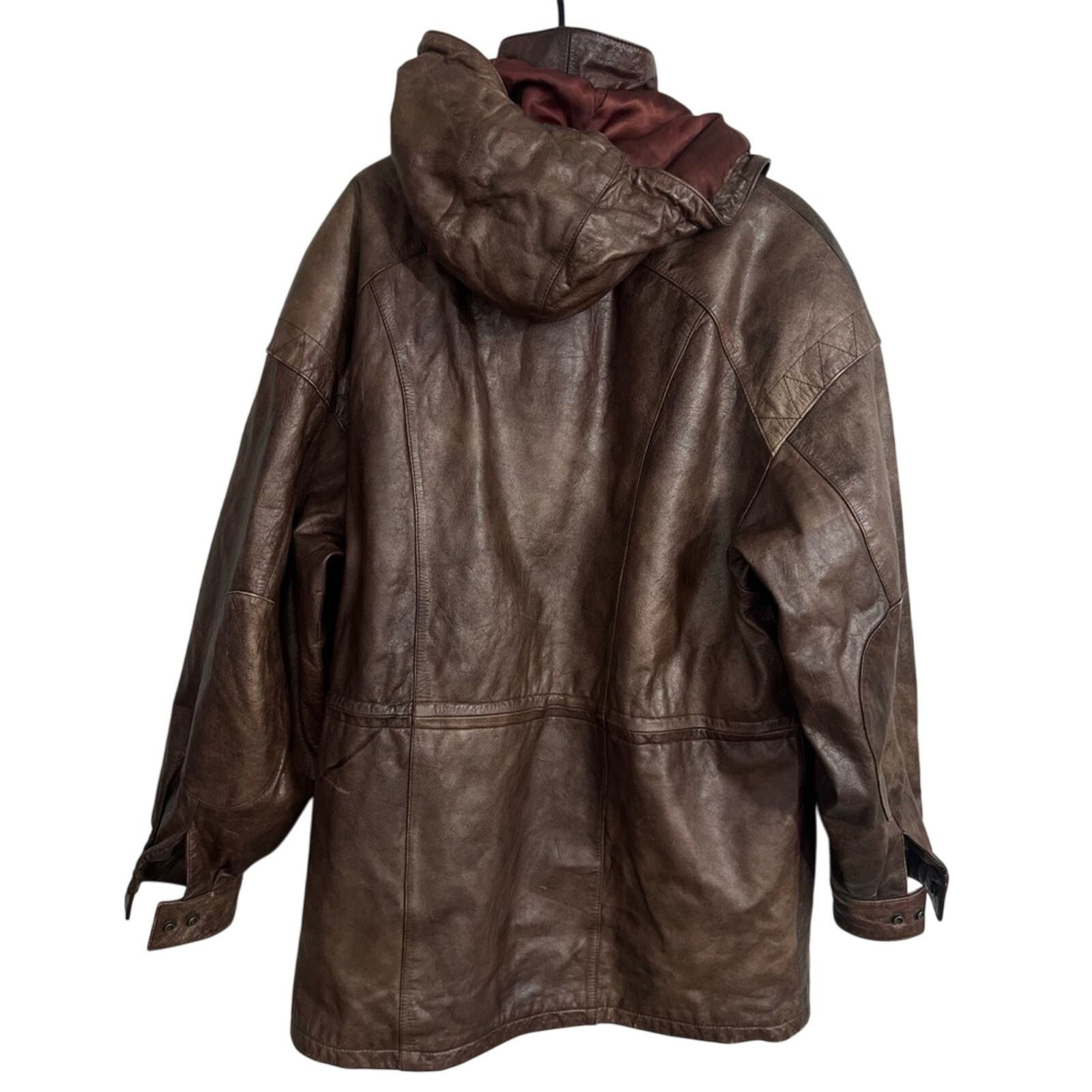 Wilsons Leather Vintage Adventure Bound Dark Brown Leather Jacket Heavy EUC Size US L / EU 52-54 / 3 - 2 Thumbnail