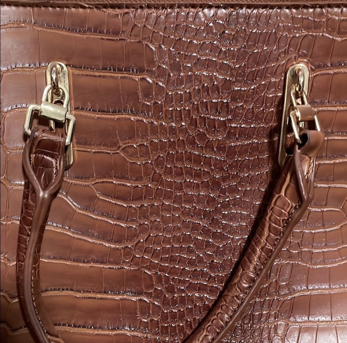 Other Cato Brown Alligator Skin Patterned Handbag Size ONE SIZE - 6 Thumbnail
