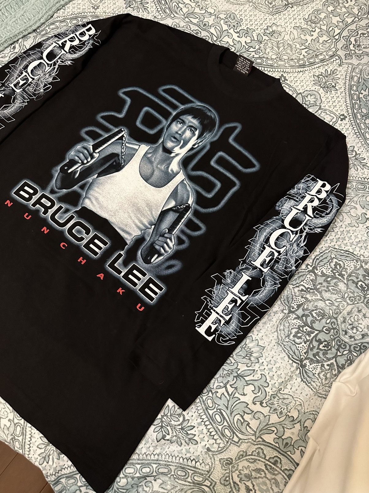 Vintage Vintage 90s single stitch Bruce Lee the dragon long sleeve Size US XL / EU 56 / 4 - 5 Thumbnail