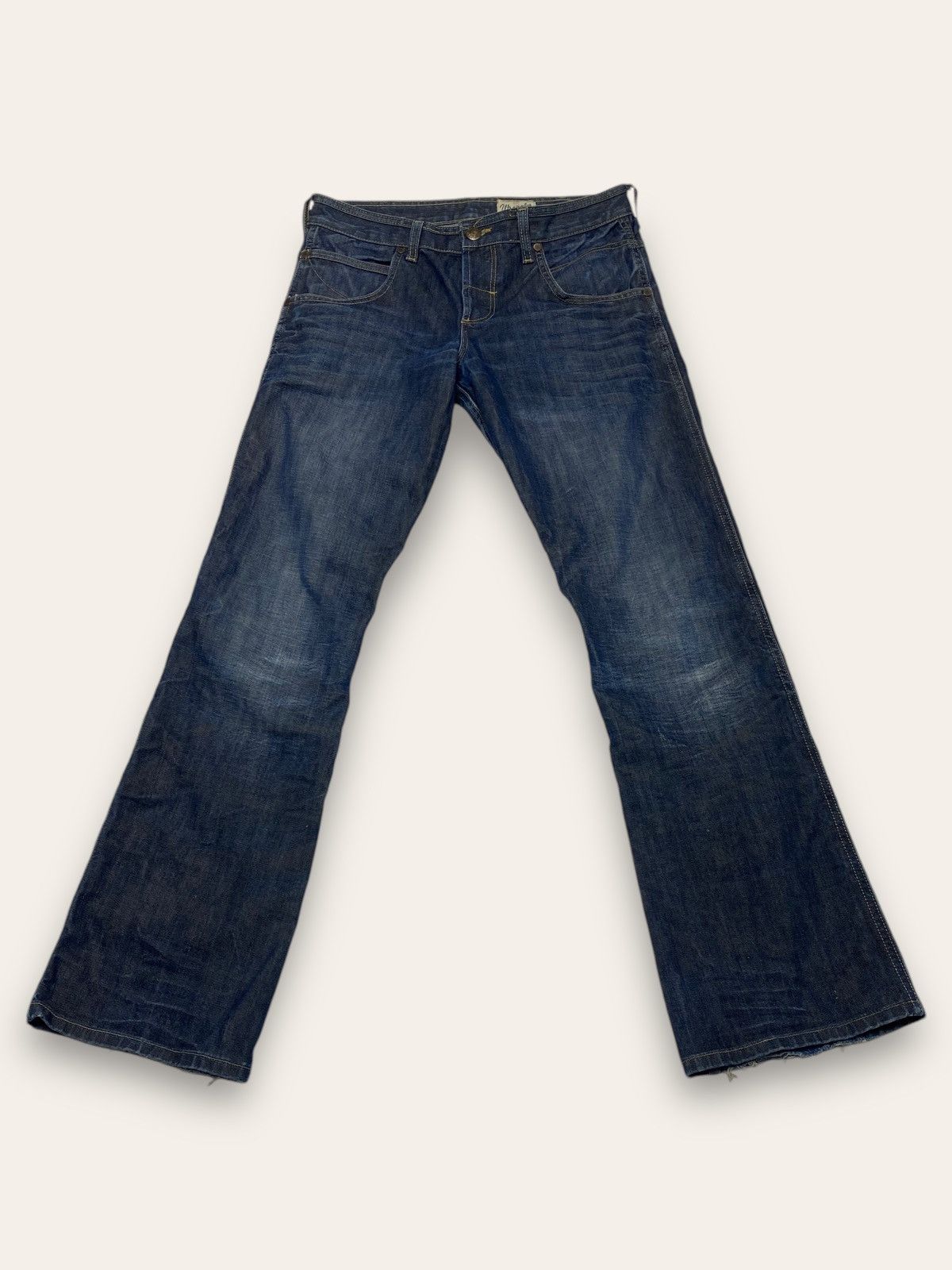 Jean Vintage WRANGLER SHARKEY Navy Denim Jeans Y2K Size US 34 / EU 50 - 2 Thumbnail