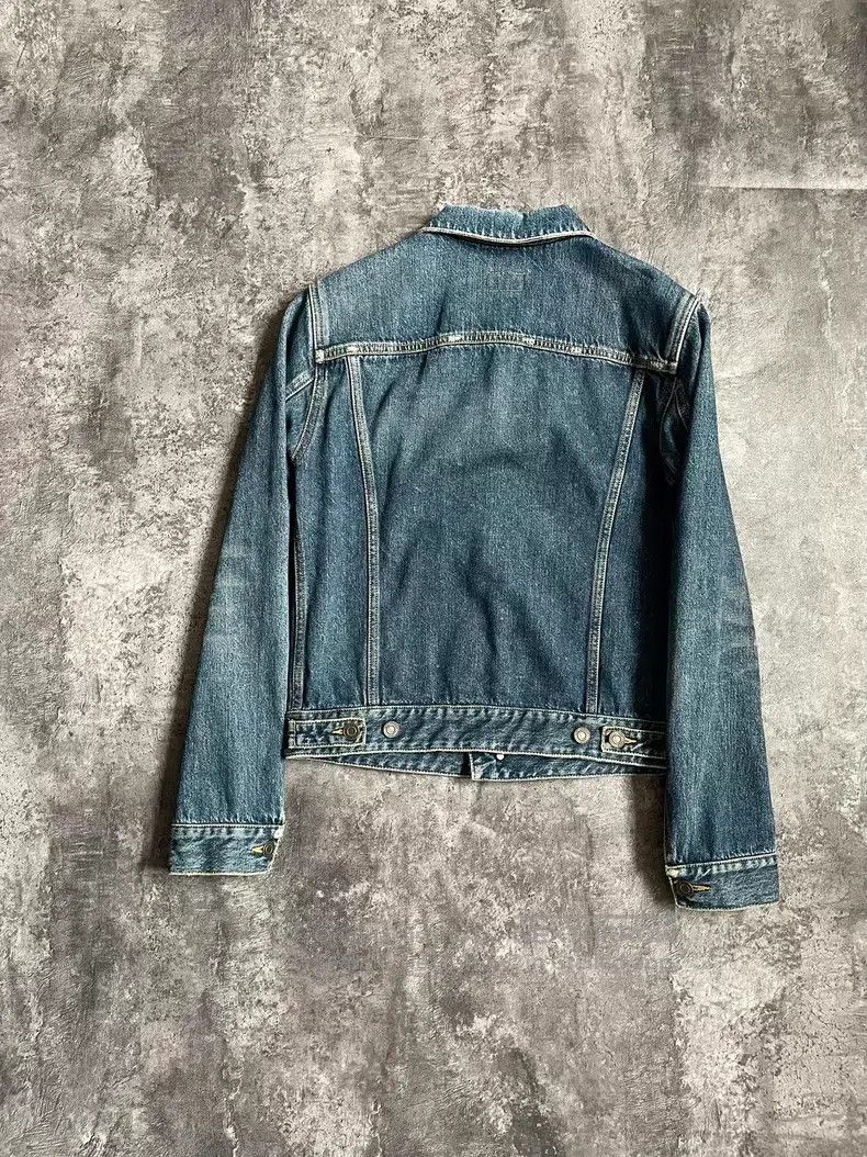 Saint Laurent Paris Deep Blue Washed Distressed Denim Jack