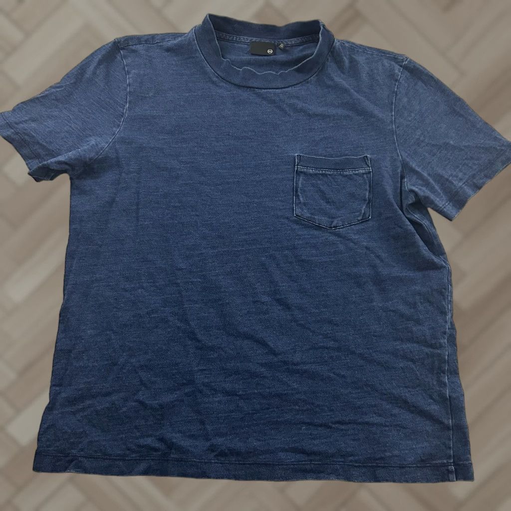 Vintage AG Adriano Goldschmied Short Sleeve T Shirt Mens XL Blue Pocket Crew Neck Shirt Size US XL / EU 56 / 4 - 1 Thumbnail