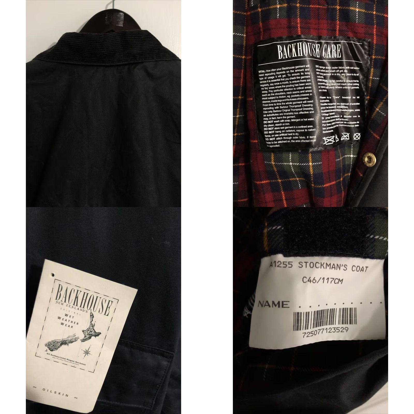Barbour VINTAGE Barbour Backhouse Waxed Coat 2XL Long Trench Riding Wax Heavy Outerwear - Mocha Black Size US XXL / EU 58 / 5 - 11 Thumbnail
