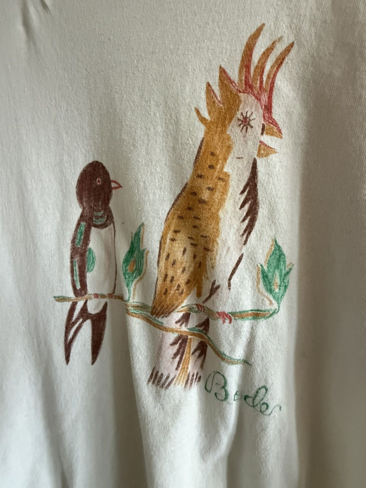 Bode Bode One-Of-a-Kind Hand Drawn “Bird” T Size US L / EU 52-54 / 3 - 2 Thumbnail