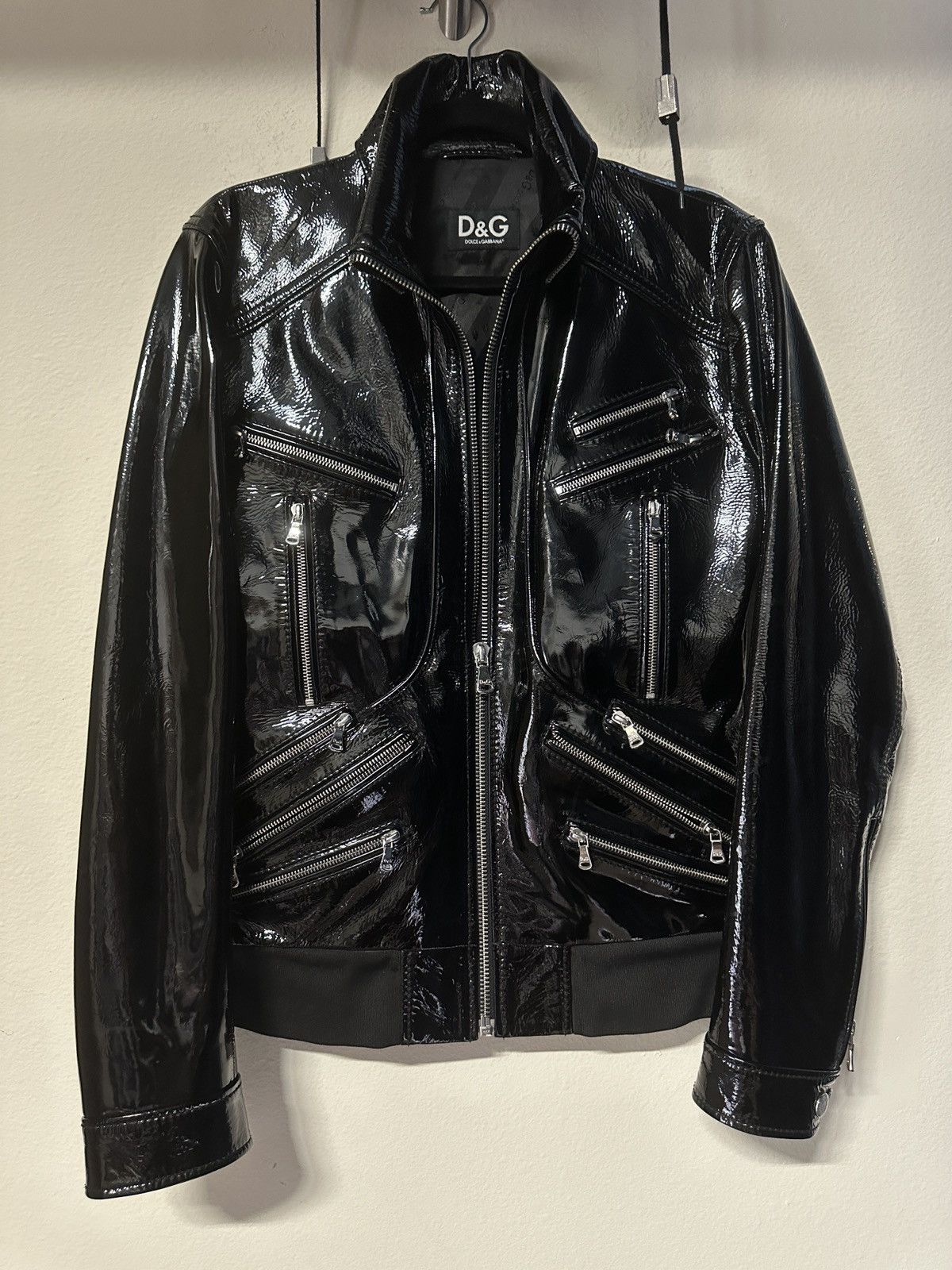 Dolce & Gabbana Patent glossy zippered jacket Size US M / EU 48-50 / 2 - 1 Thumbnail