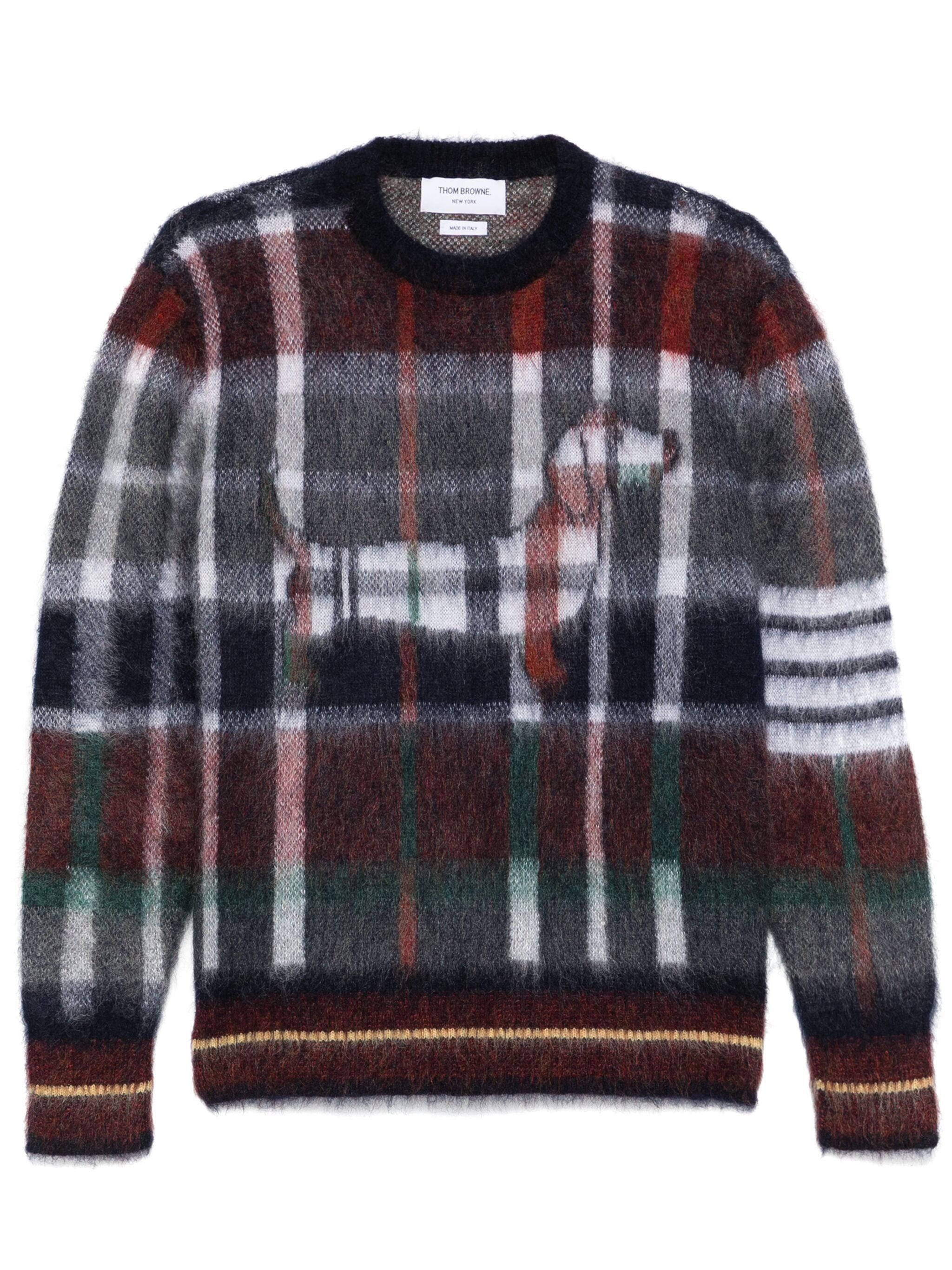 Thom Browne o1s22i1n1224 Mohair Crewneck Pullover in Multicolor Size US M / EU 48-50 / 2 - 1 Thumbnail