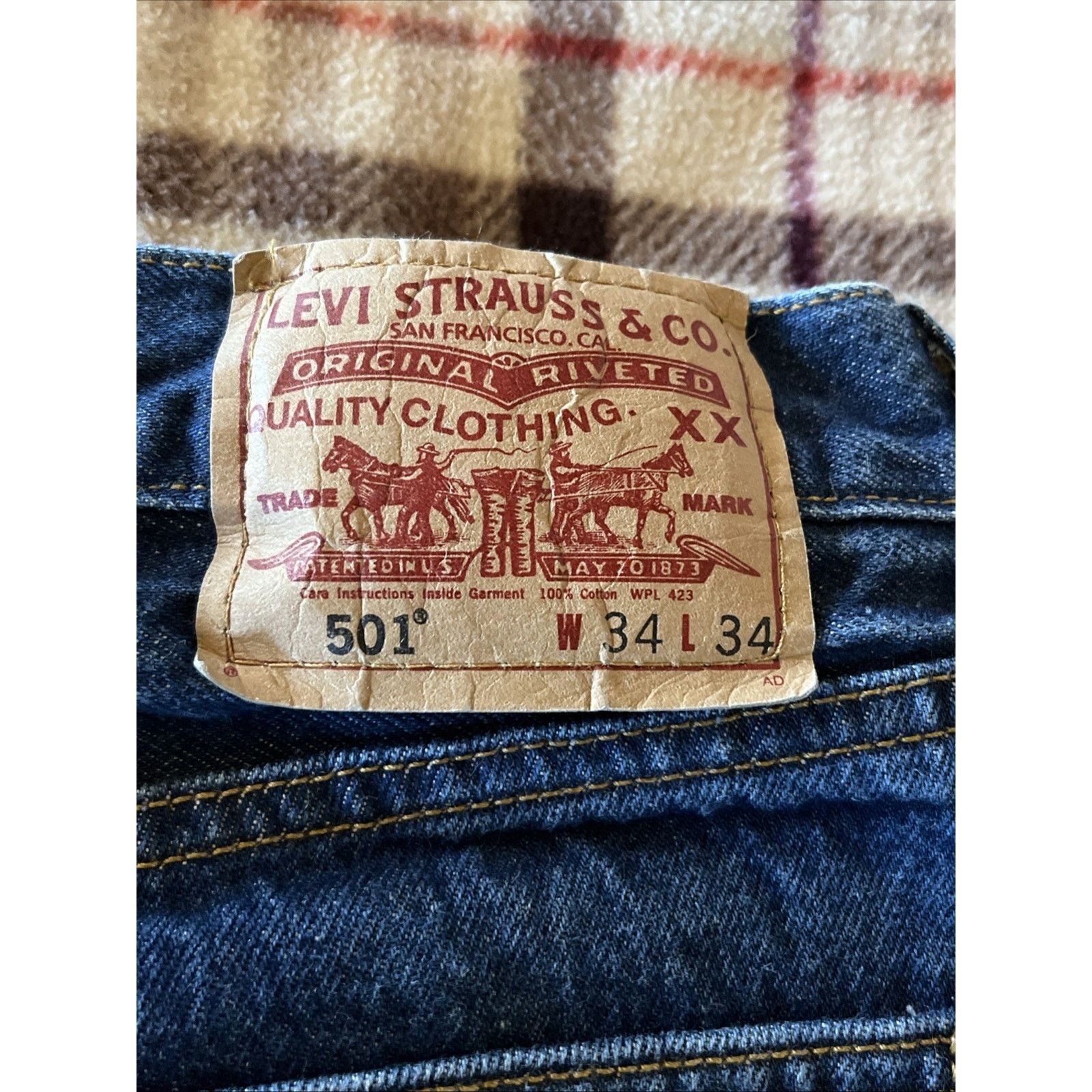 Levi's Vtg Levis 501xx Jeans Blue Denim Button Med Wash Mens 32x31 Size US 32 / EU 48 - 4 Thumbnail