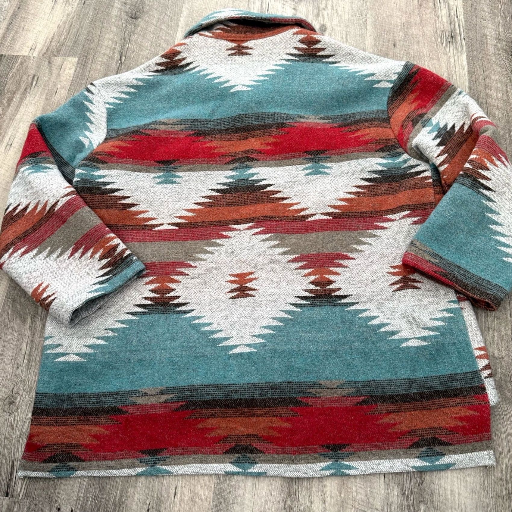 Shein SHEIN Womens XL Shacket Shirt Jacket Southwestern Aztec Button Front Multicolor Size XL / US 12-14 / IT 48-50 - 5 Thumbnail