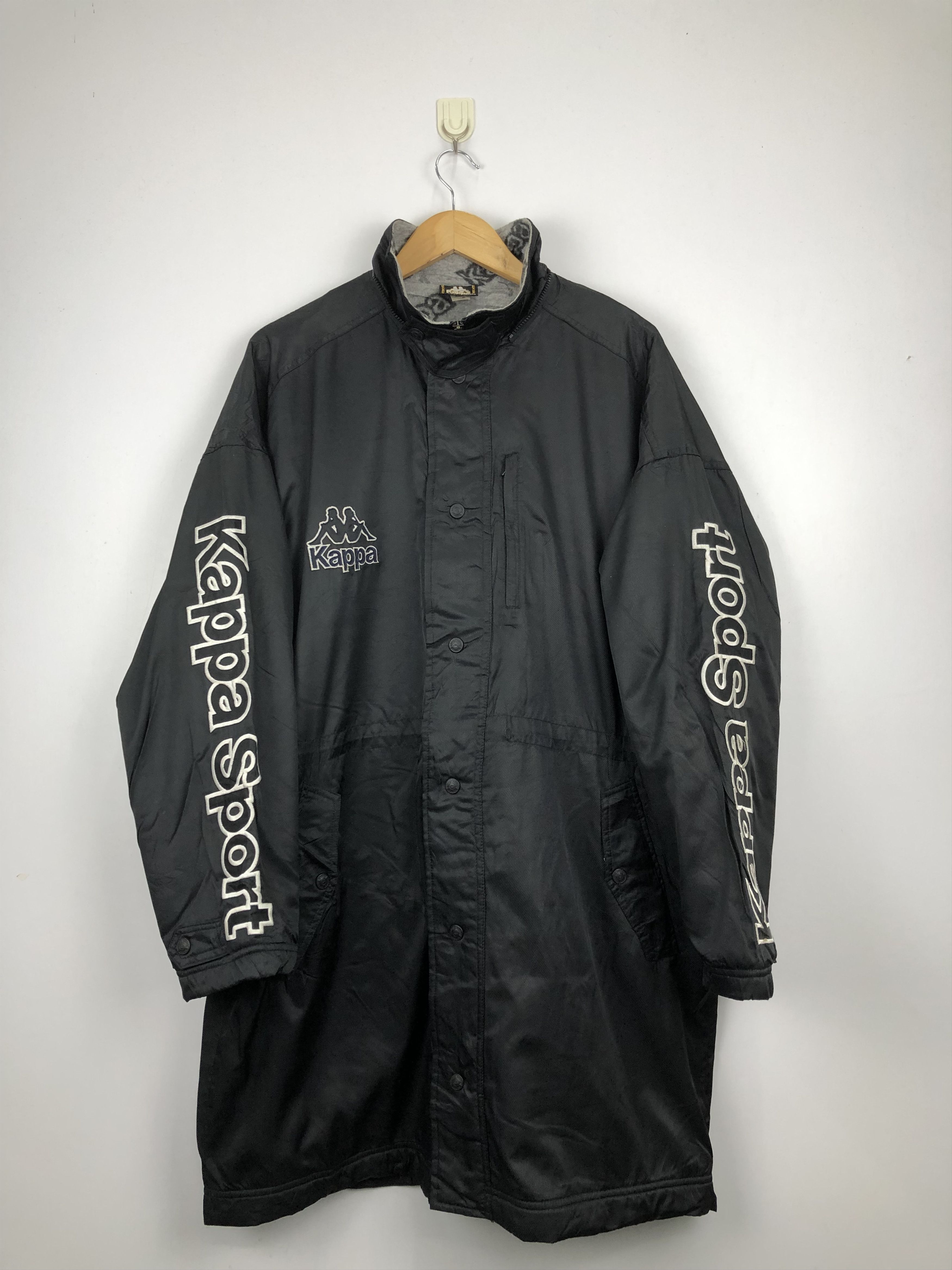 Kappa Vintage 90s Kappa Long Winter Jacket Black SideTape J0691 Size US M / EU 48-50 / 2 - 1 Thumbnail