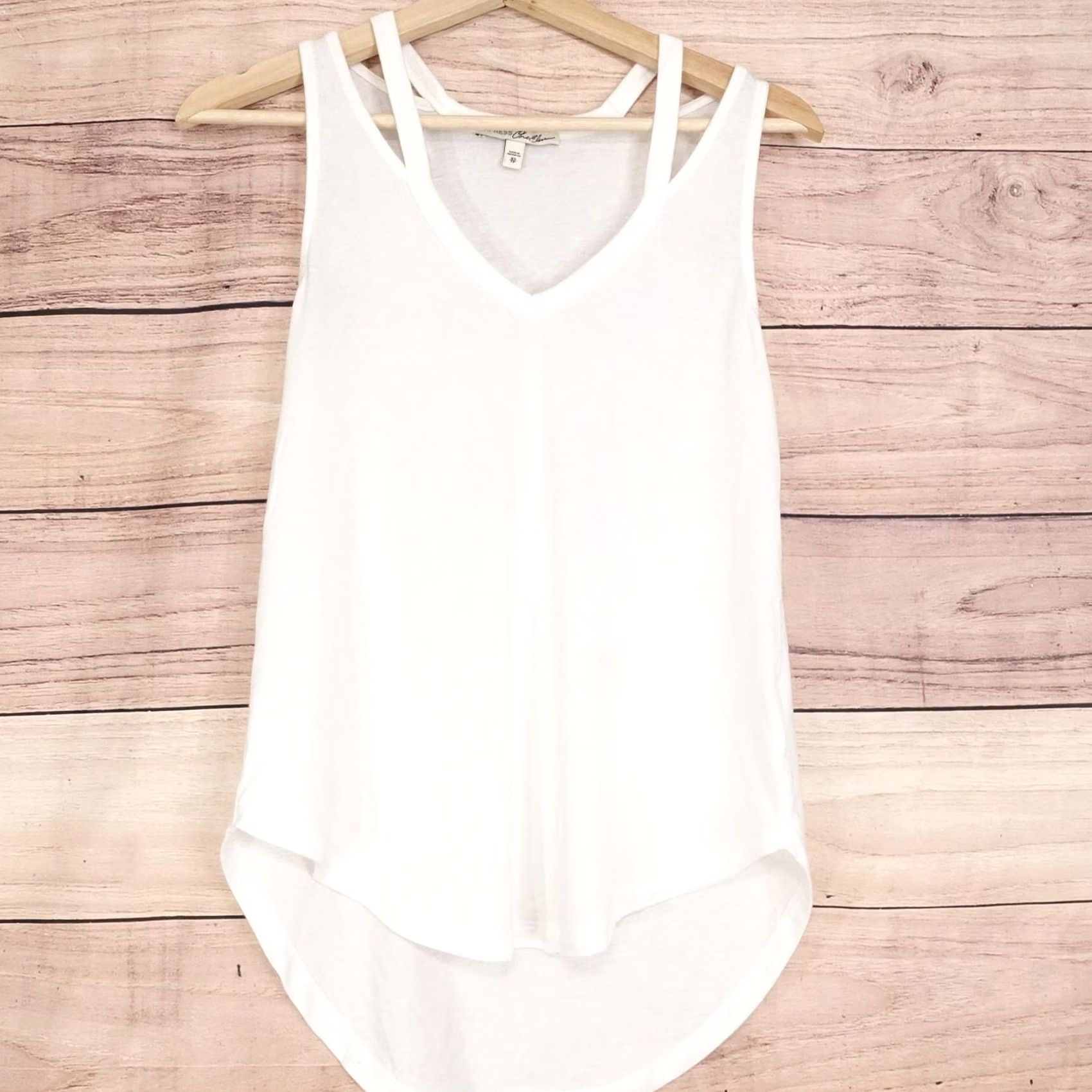 Express Express One Eleven Tank Womens XS White Tunic V-Neck Lightweight Jersey Size XS / US 0-2 / IT 36-38 - 2 Thumbnail