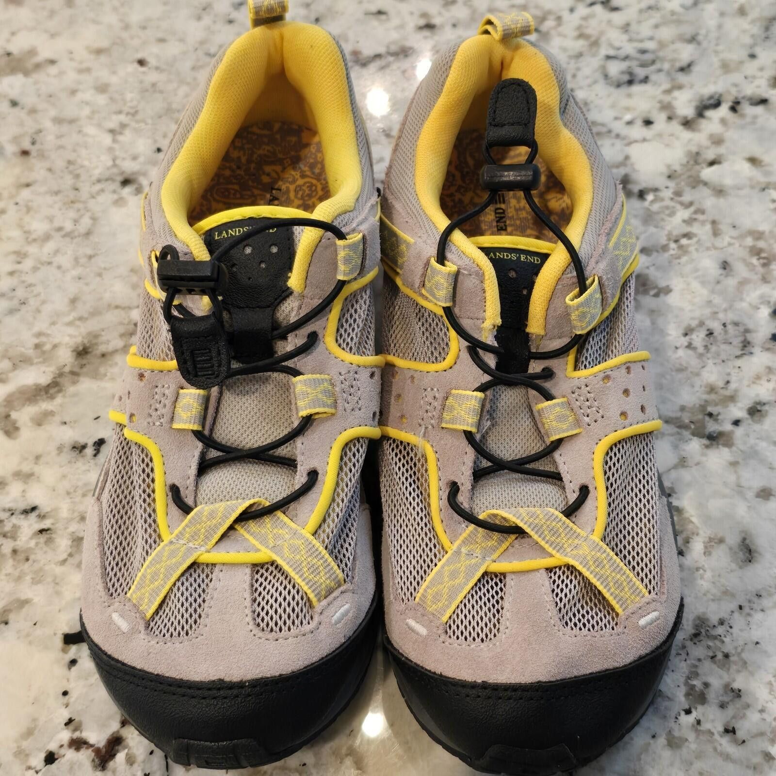 Lands' End Lands End - Womens 6.5 Gull Gray Yellow Trekker Shoes Size US 6.5 / IT 36.5 - 1 Thumbnail
