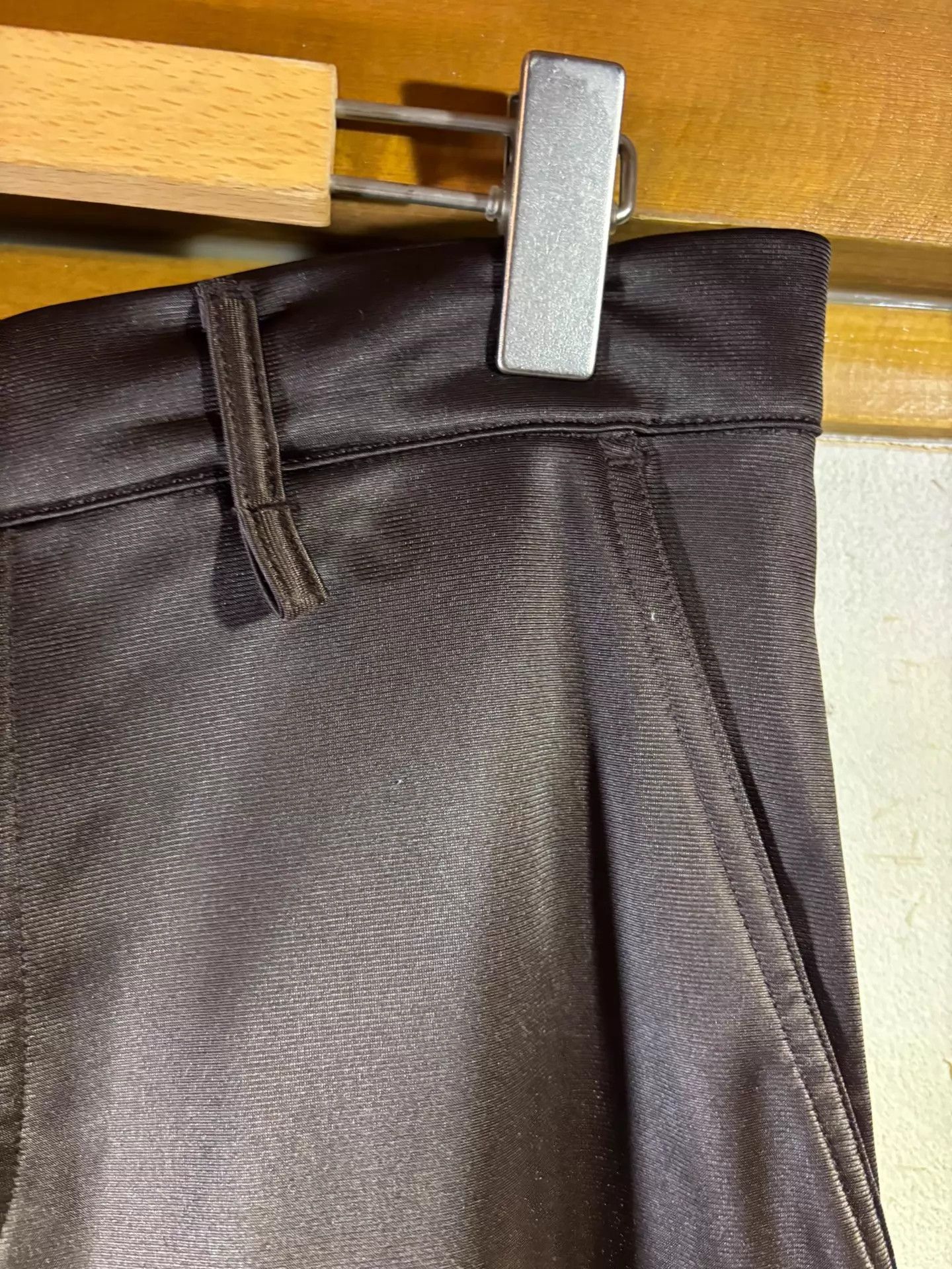 Martine Rose Martine Rose New Wide Leg Dark Brown Shiny Trousers Size M Size US 32 / EU 48 - 4 Thumbnail