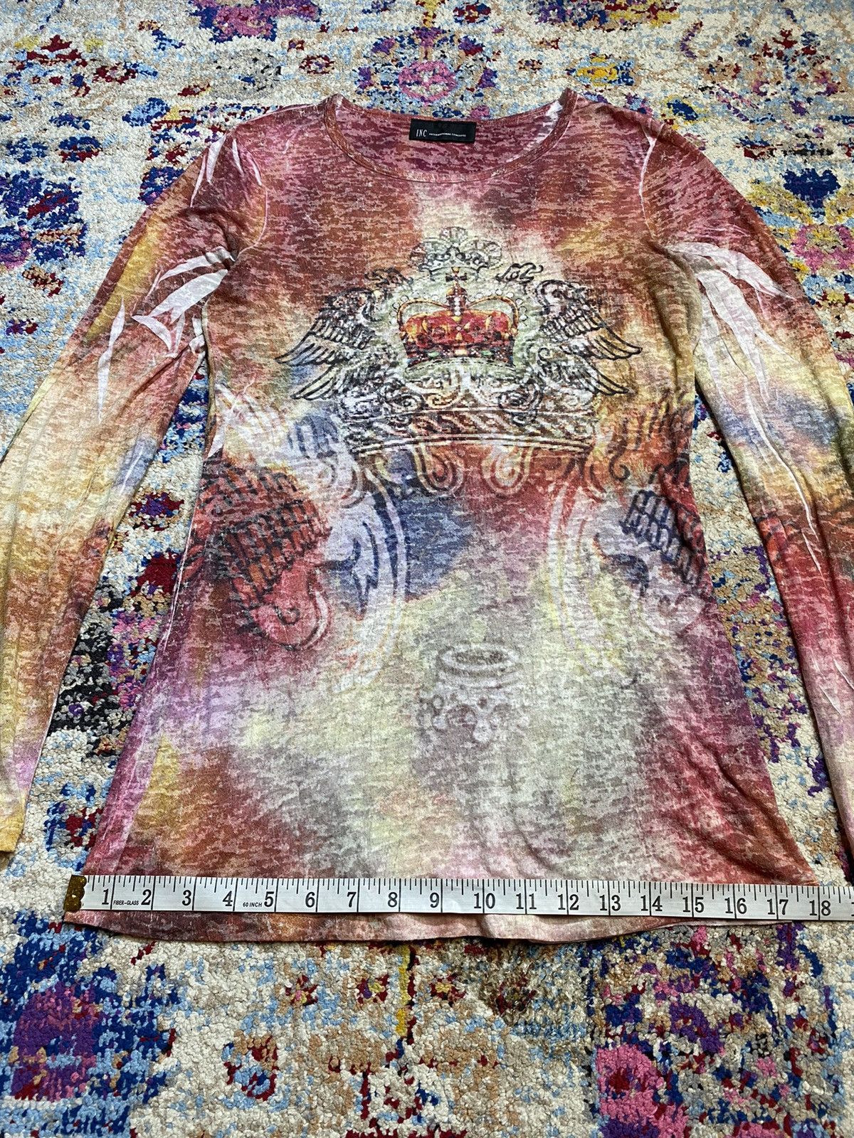 I.N.C × POST ARCHIVE FACTION (PAF) INC International Concept Body Suit Mesh Top Wings & Crown Size S / US 4 / IT 40 - 10 Thumbnail