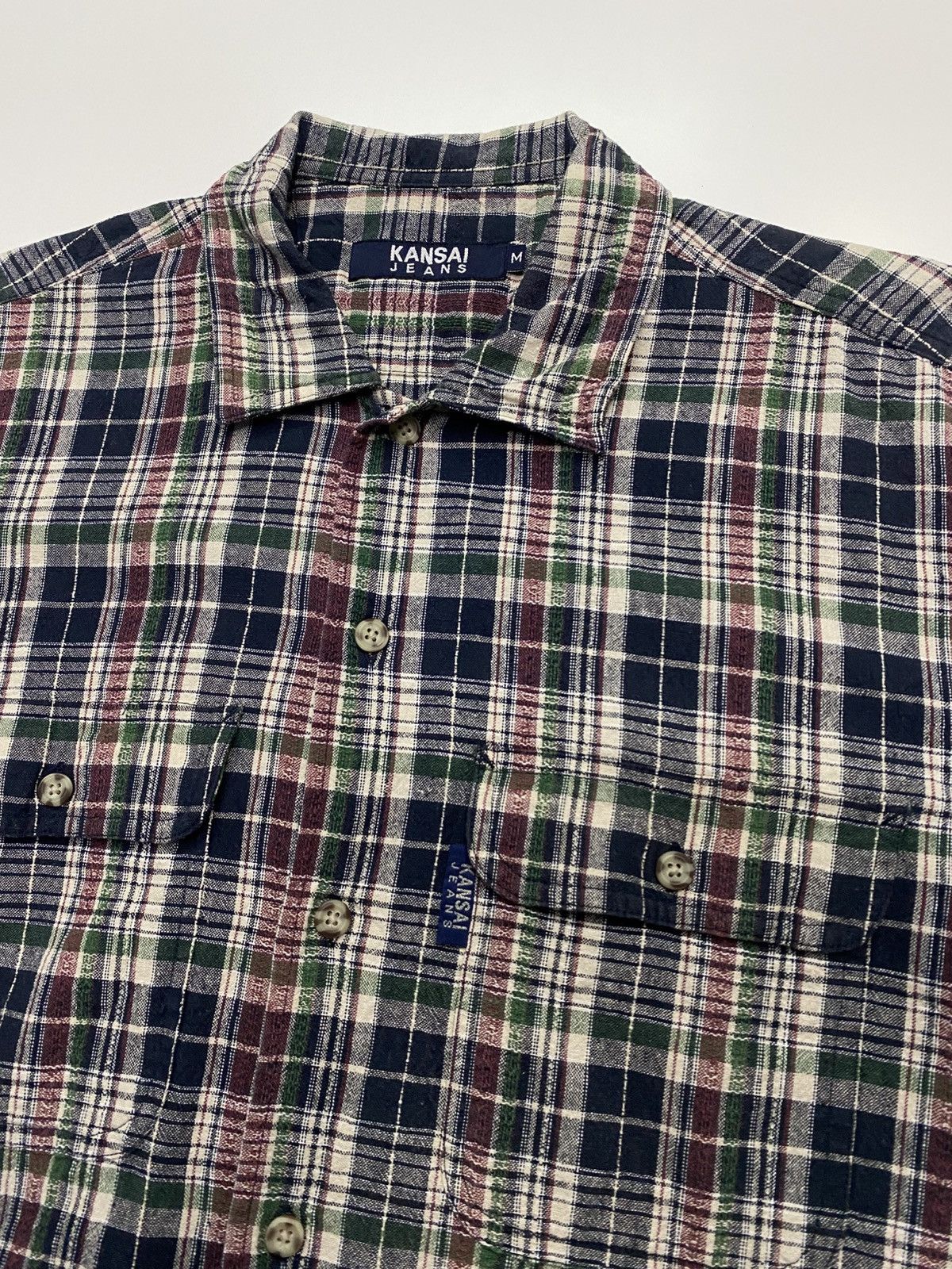 Japanese Brand Vintage Kansai Jeans Plaid Shirt Button Up Size US M / EU 48-50 / 2 - 5 Thumbnail