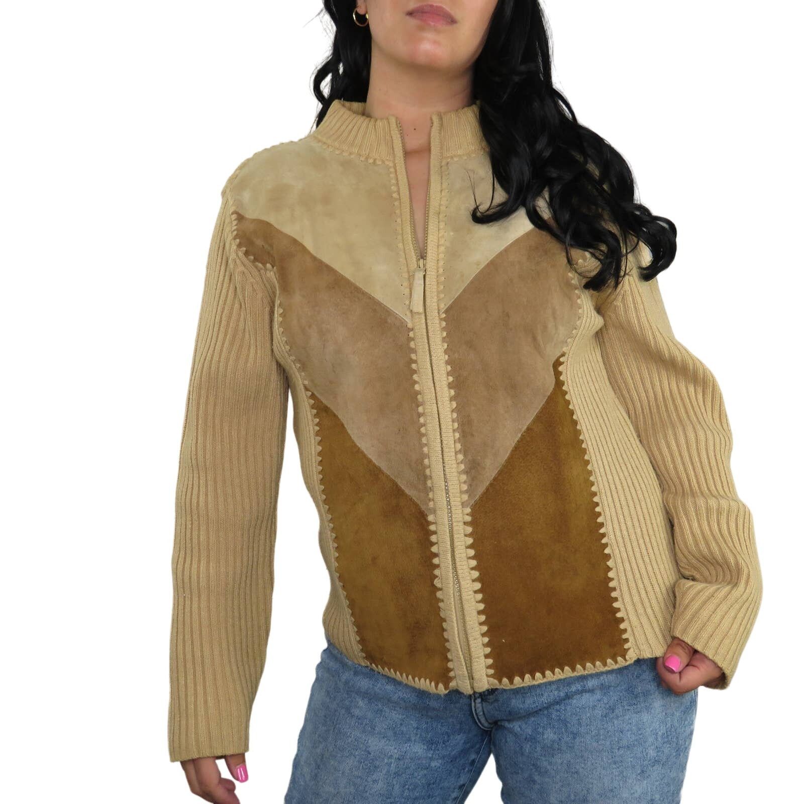 Vintage Vintage Suede Leather Jacket Brown Neutral Casual Medium Size M / US 6-8 / IT 42-44 - 5 Thumbnail