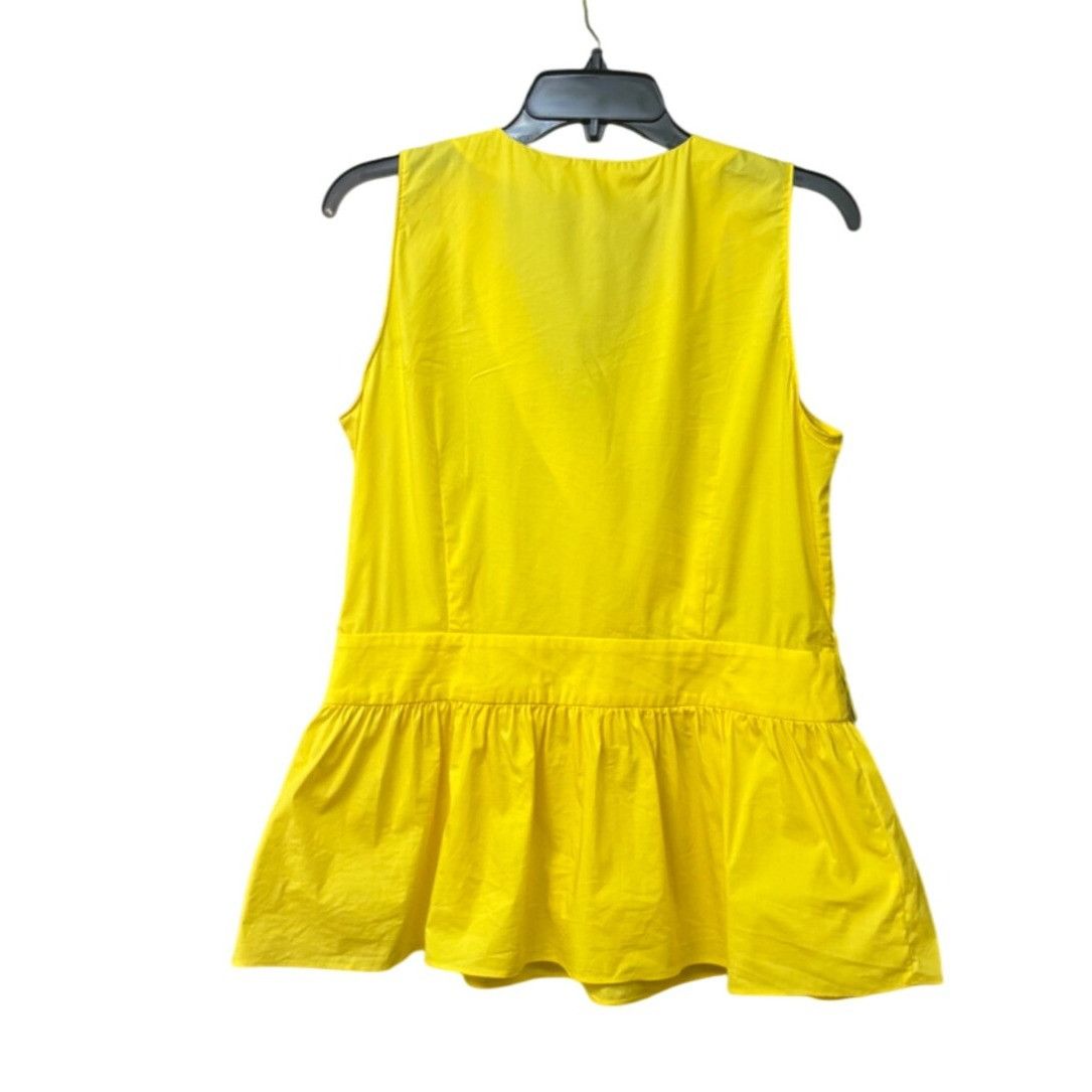 1901 1901 Surplice Wrap Peplum Sleeveless Blouse in Yellow, Sz. Size XL / US 12-14 / IT 48-50 - 10 Thumbnail