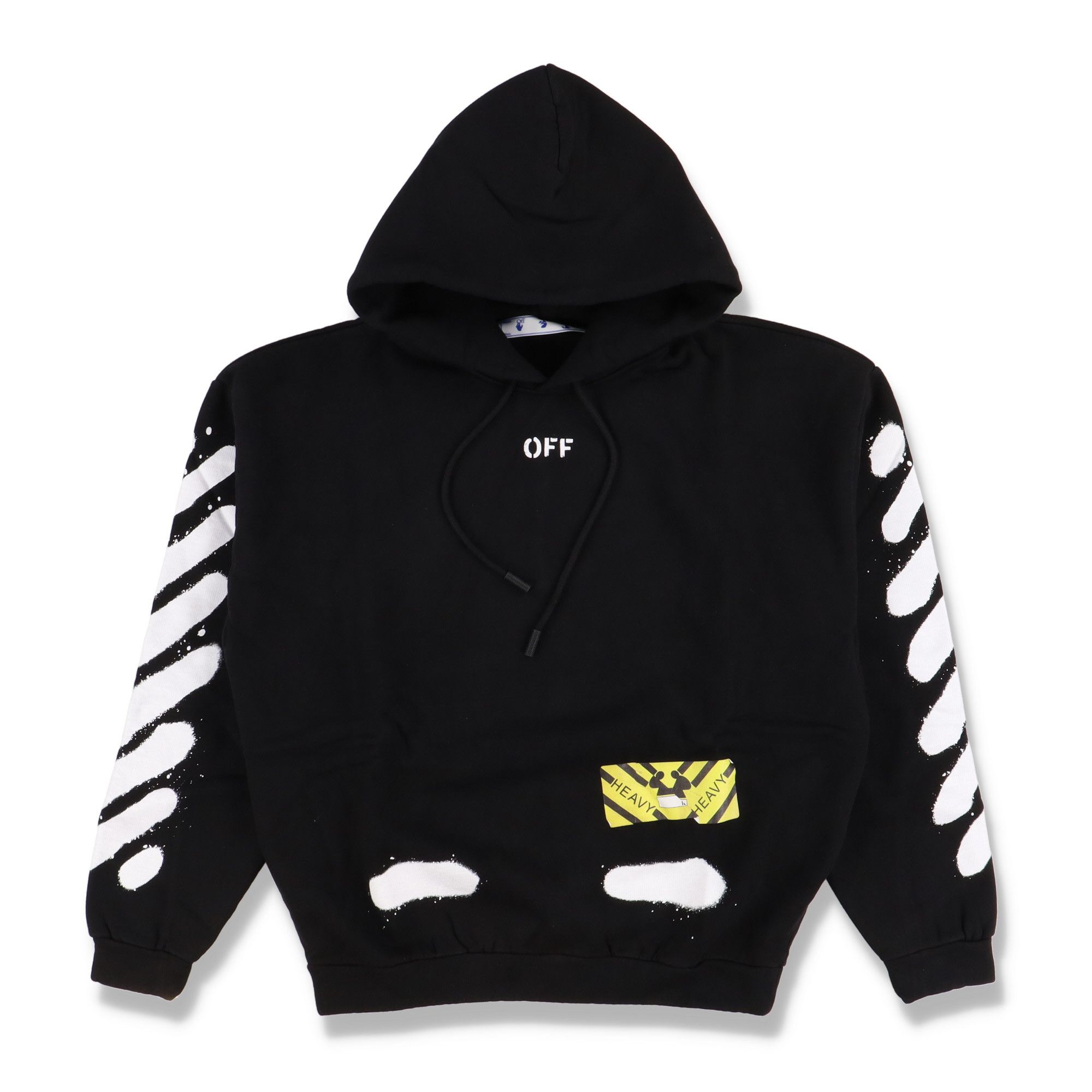Off-White Black Spray Diagonals Logo Oversized Hoodie Size US XL / EU 56 / 4 - 1 Thumbnail