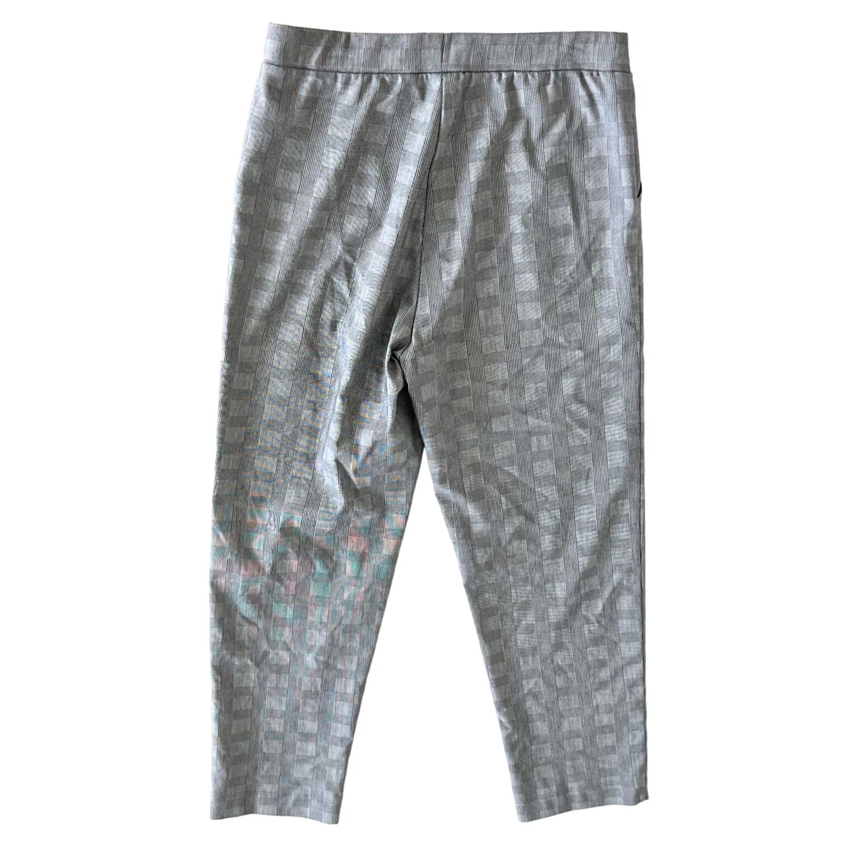Vintage Clara Sun Woo Women’s Pants Cropped Pull On Black White Windowpane Plaid XS Size 26" / US 2 / IT 38 - 5 Thumbnail