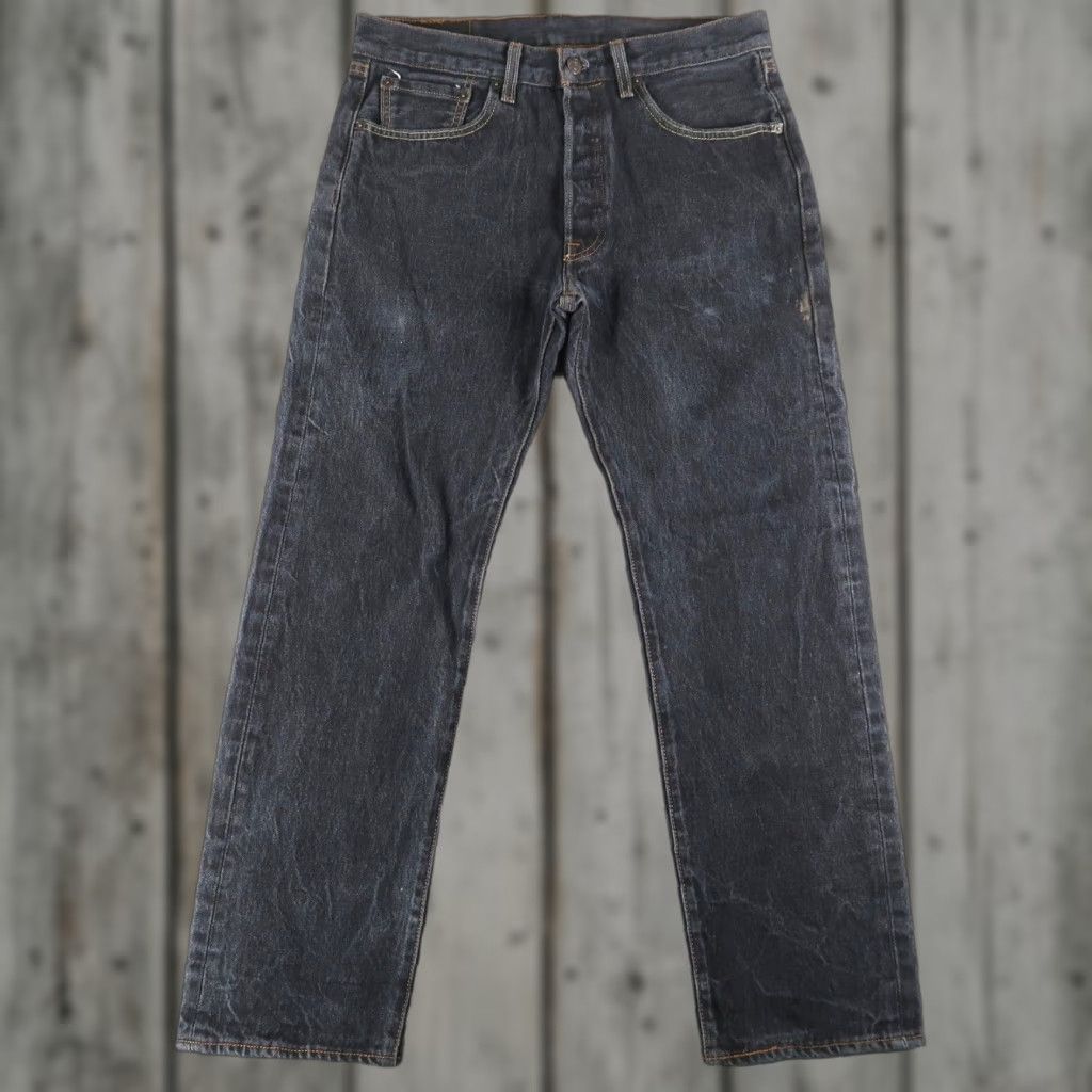 Levi's VINTAGE Levi's 501 Jeans Straight Denim Black Men Size 32x32 32x28.5, 5-Pocket, Button Closure, Distressed, Medium Wash, USA 90s? Men Size US 32 / EU 48 - 1 Thumbnail