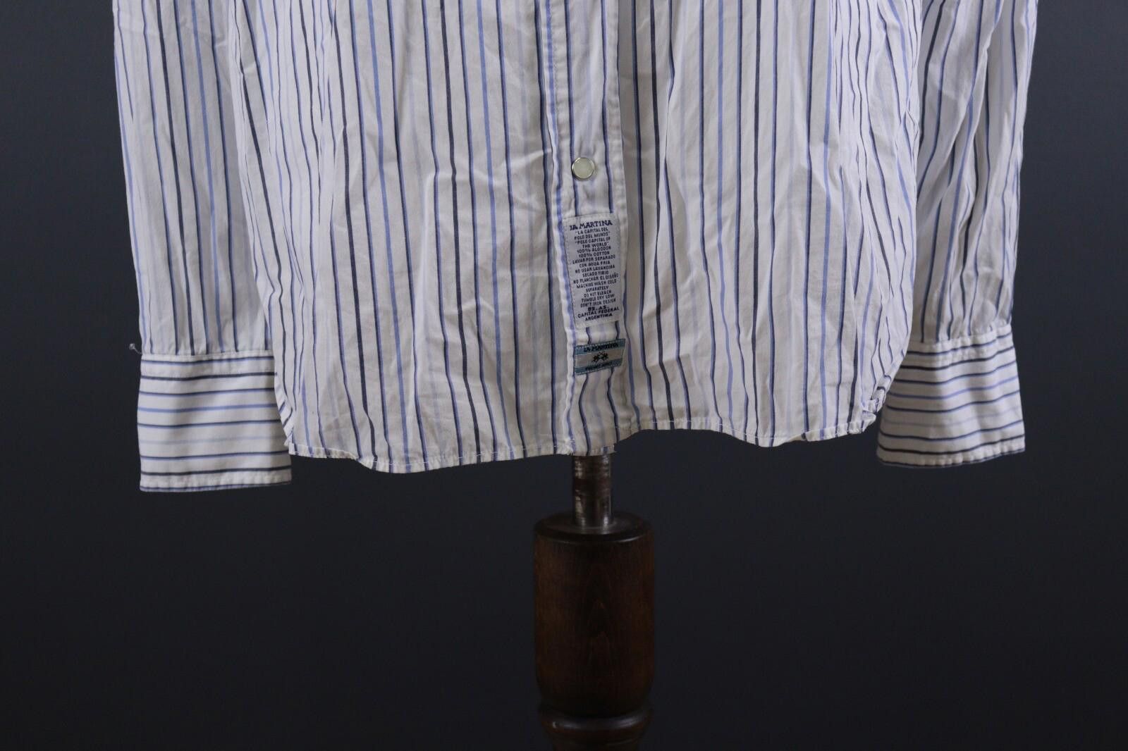 OVER THE STRiPES La Martina Buenos Aires Blue Stripe Shirt 18 / 45 / XXL Size US XXL / EU 58 / 5 - 3 Thumbnail