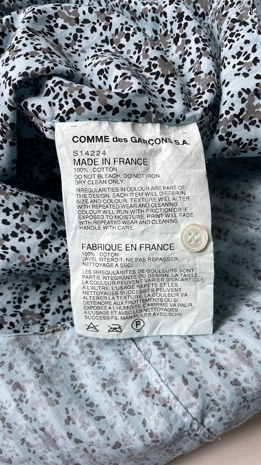 Comme des Garcons Inside Out Print Camp Collar Shirt Size US M / EU 48-50 / 2 - 9 Thumbnail