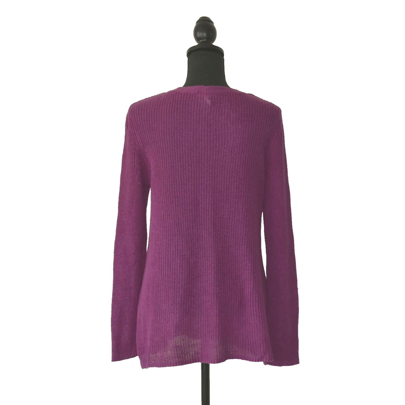 Eileen Fisher EILEEN FISHER Org Linen Knit V Neck Long Sleeve Sweater Sz S Size S / US 4 / IT 40 - 3 Thumbnail