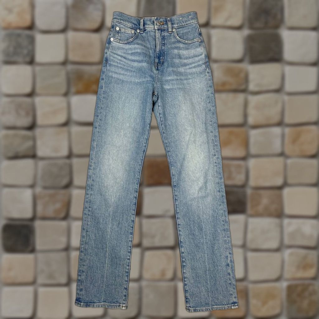 Madewell Madewell Jeans 90s Straight Womens 23 Blue Denim Cotton Stretch High Rise 24x30 Size 40" / US 18 - 1 Thumbnail
