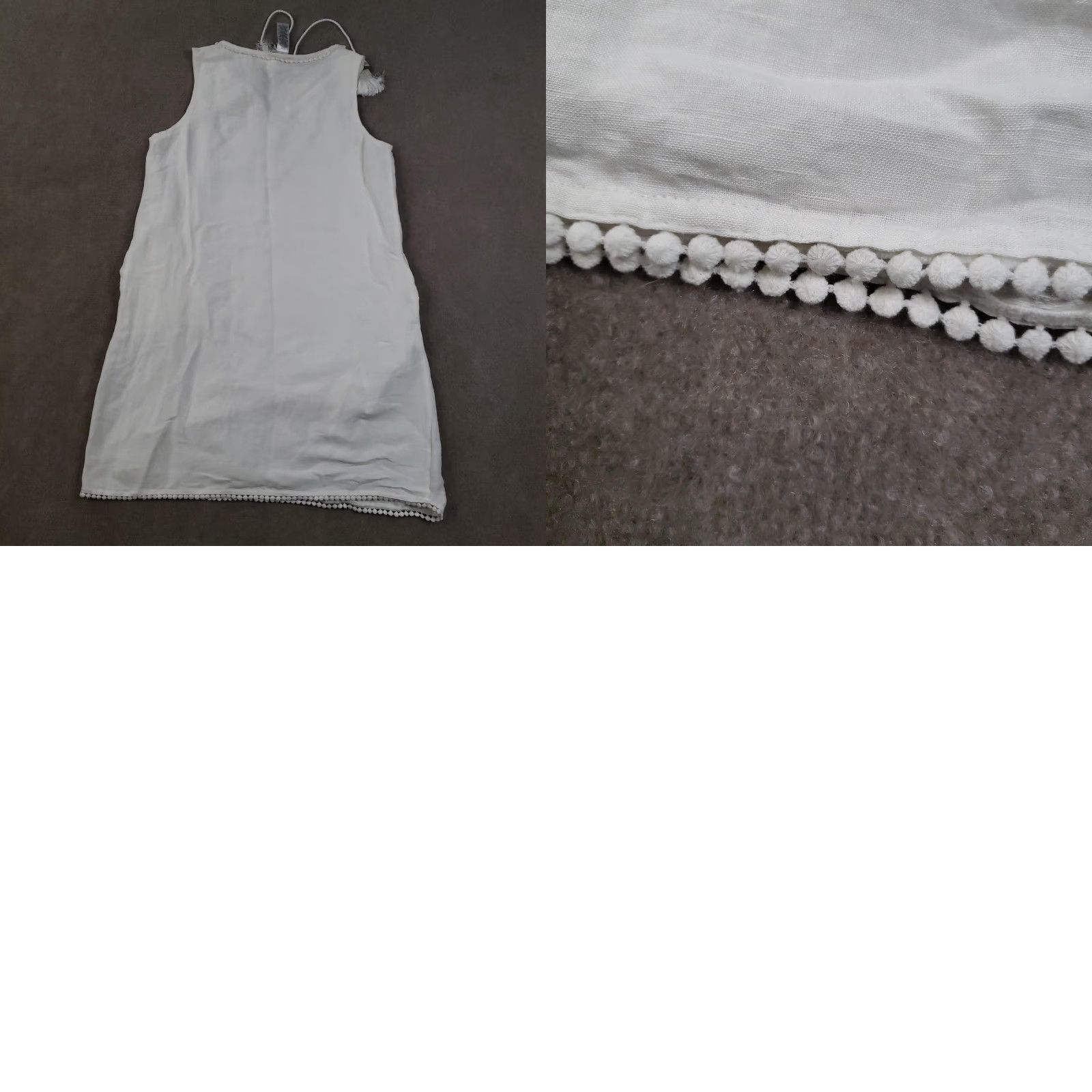 Tommy Bahama VINTAGE Tommy Bahama Dress Womens Small White Linen Tassel Cover-Up Pom Pom Hem Pockets Size S / US 4 / IT 40 - 10 Thumbnail