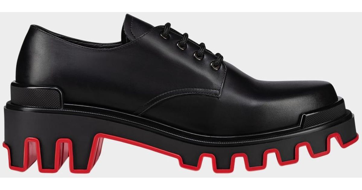 Christian Louboutin Trott Dune Uomo Flat Black Leather Platform Loafer 43.5 10.5 Size US 10.5 / EU 43-44 - 1 Thumbnail