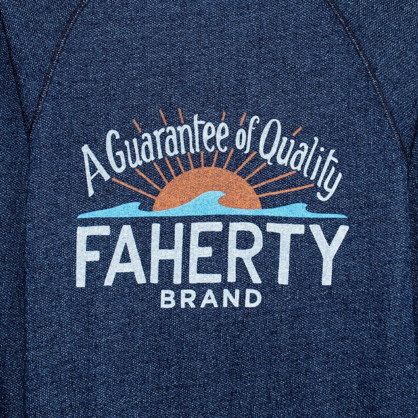 Faherty FAHERTY LOGO Crew Sweatshirt in Indigo Dyed Blue Cotton Size US S / EU 44-46 / 1 - 4 Thumbnail