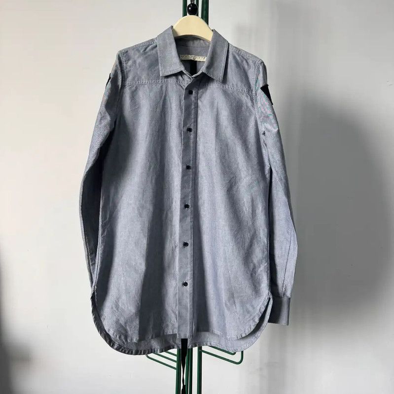 Off-White Off-White Grey Long Sleeve Cotton Shirt 0089 Size US XXS / EU 40 - 1 Thumbnail
