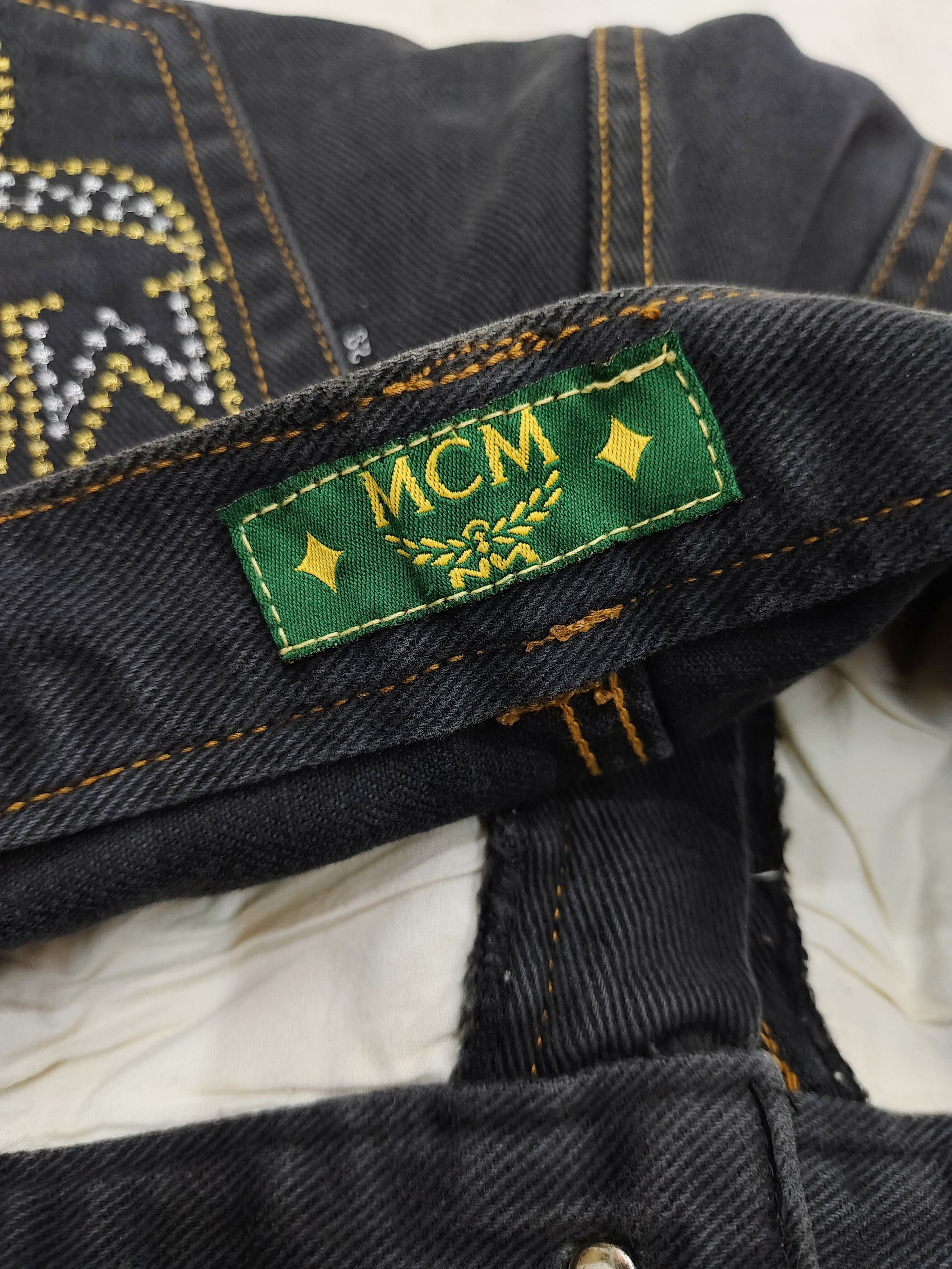 MCM 90s MCM- Embroidered Logo Y2K Archive Washed Jeans Size 29" - 9 Thumbnail