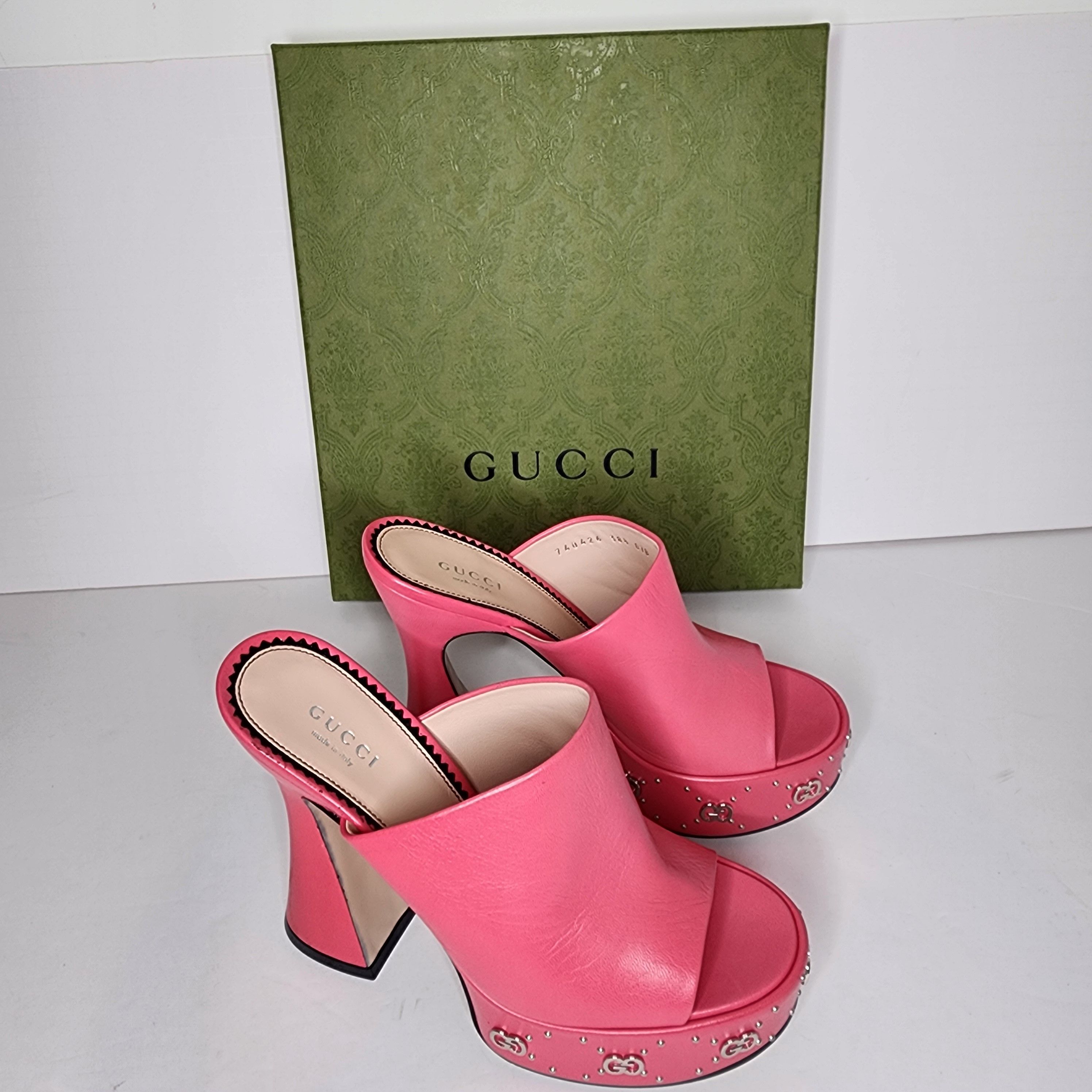 Gucci Gucci Malaga Kid Platform Mules Size US 8.5 / IT 38.5 - 7 Thumbnail
