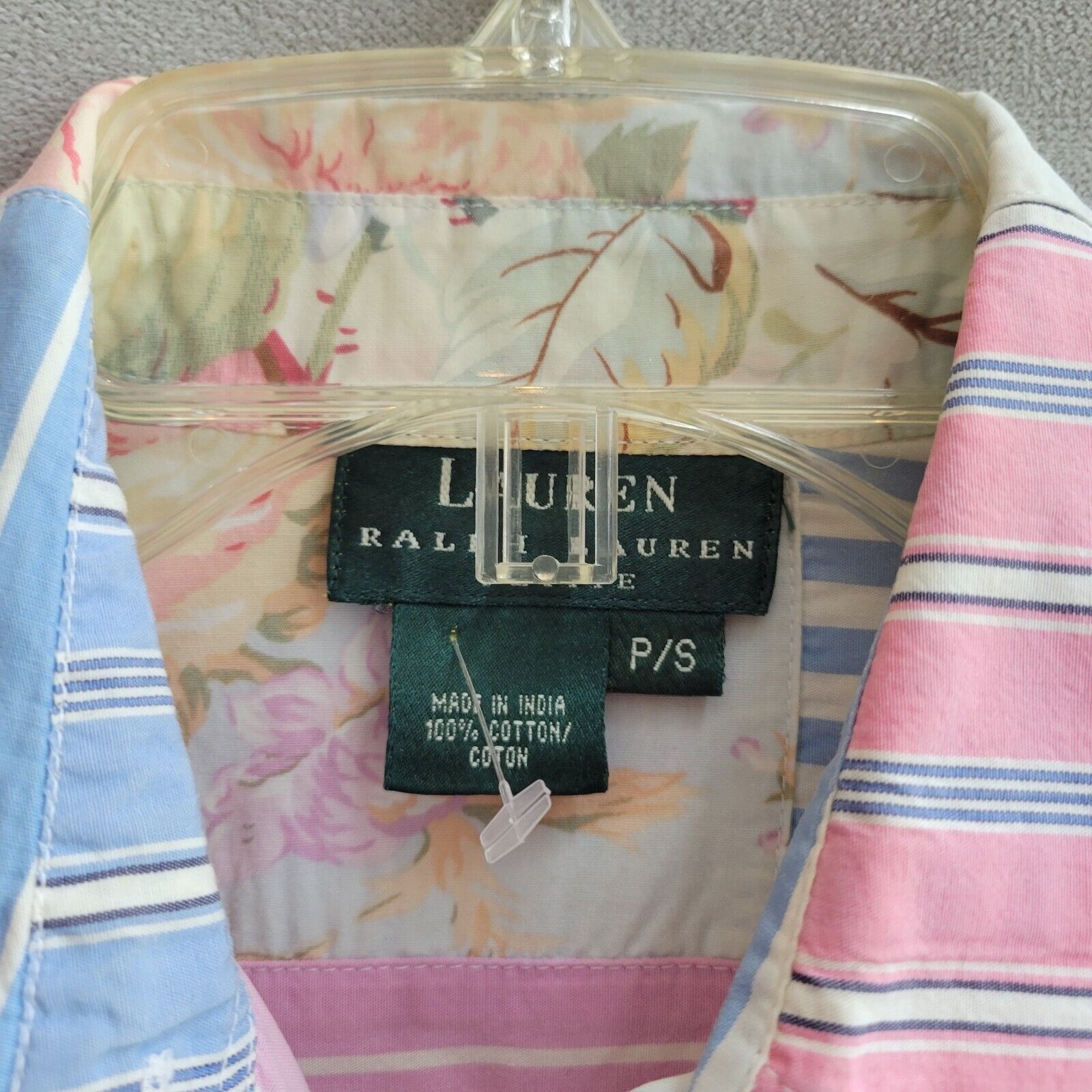 Lauren Ralph Lauren Ralph Lauren Floral Stripe Patchwork Short Sleeve Shirt Sz S Size S / US 4 / IT 40 - 4 Thumbnail