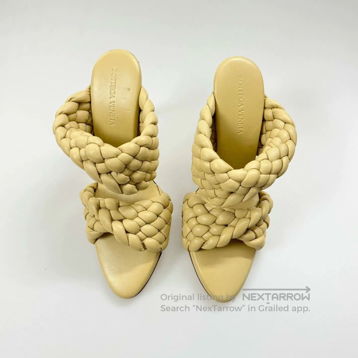 Bottega Veneta Bv Milk Yellow Woven Heels. Size US 7 / IT 37 - 5 Thumbnail