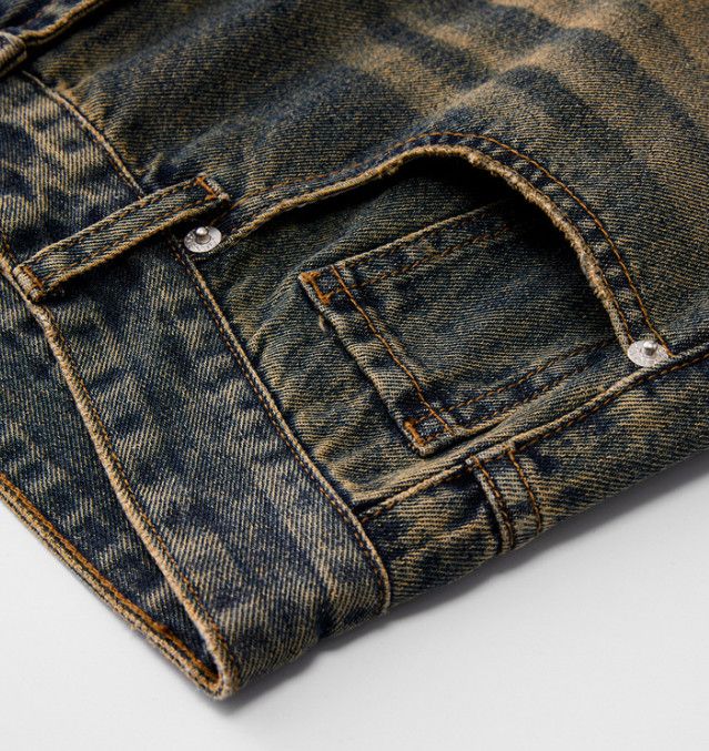 Vintage American retro straight leg distressed baggy jeans for men Size US 32 / EU 48 - 3 Thumbnail