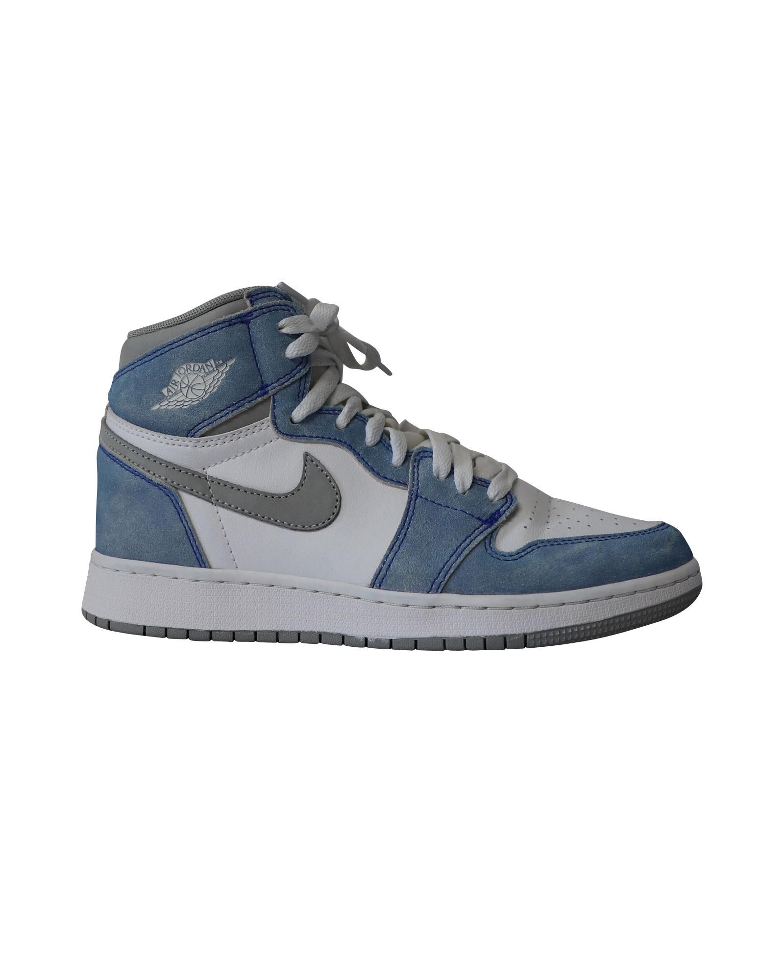 image of Vintage-Inspired Nike High Top Sneakers In Smoke Grey Leather, Women's (Size 10)