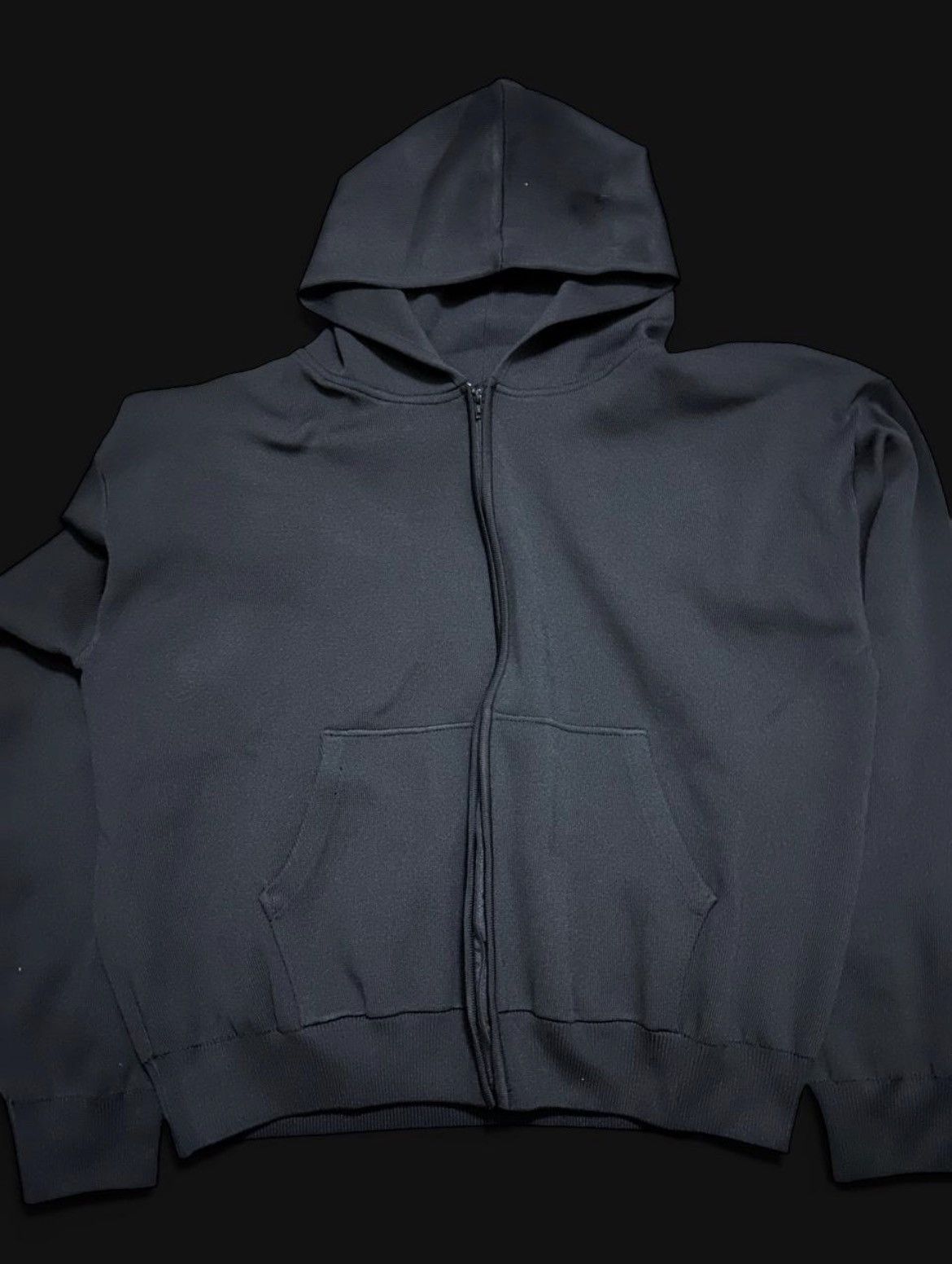 トップス VUJA DE 23SS Zipped Hoodie Vuja De Knit Zip-Up Plastic Hoodie Grey | Grailed