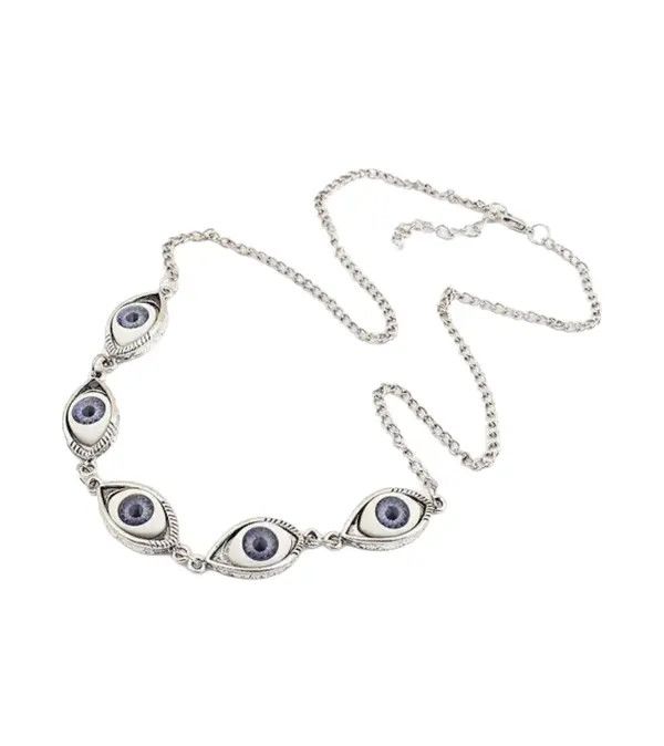 VIBE Streetwear Eye Trippy Evil Jewerly Necklace Chain Art Silver Size ONE SIZE - 4 Thumbnail