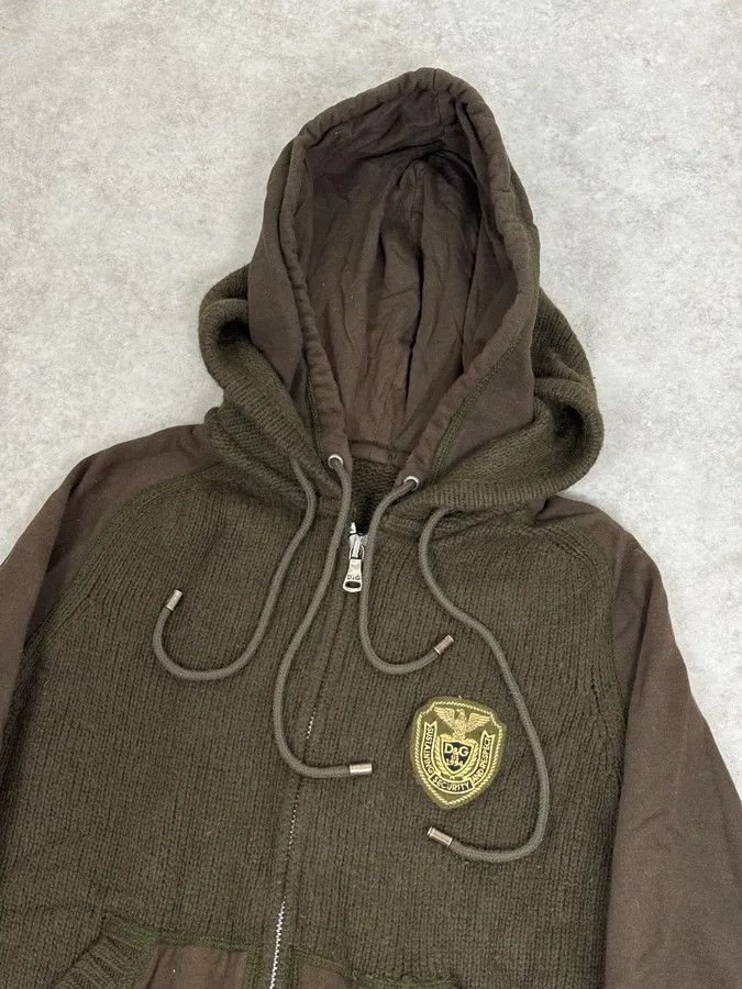 Dolce & Gabbana AW2003 Dolce & Gabbana Olive Green Wool Hooded Zip-up Sweater Size US S / EU 44-46 / 1 - 6 Thumbnail