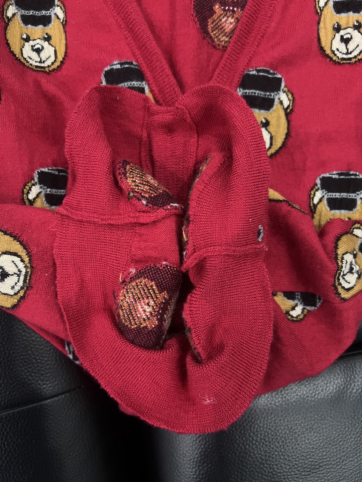 Moschino Moschino by Jeremy Scott Teddy Bear Graphic Knit Cardigan Size US XS / EU 42 / 0 - 9 Thumbnail