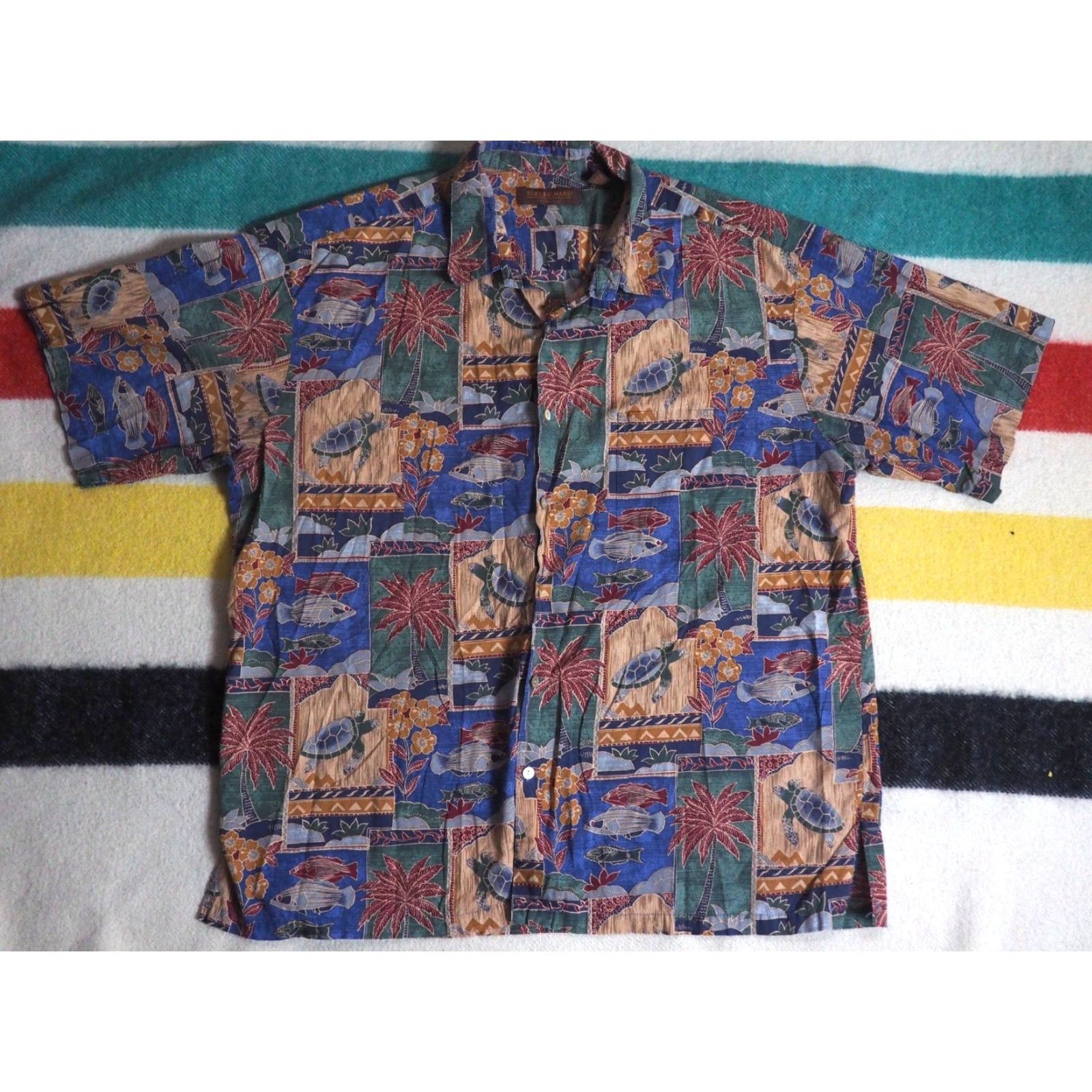 Tori Richard VINTAGE Tori Richard Honolulu Cotton Fish Turtle Hawaiian Camp Pocket Shirt Mens 2XL XXL Size US XXL / EU 58 / 5 - 2 Thumbnail