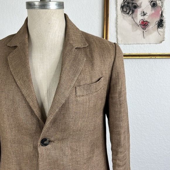 A.P.C. A.P.C. Car Tweed Hounstooh Classic Brown Blazer Caot Jacket Size US XS / EU 42 / 0 - 2 Thumbnail
