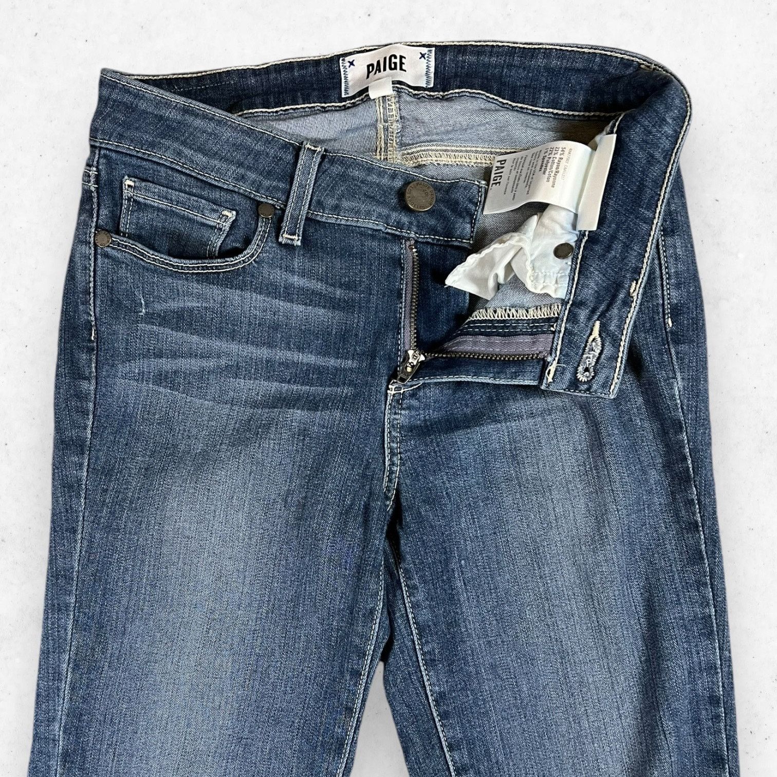 Paige Paige Jeans Verdugo Crop Women's 25 Stretch Denim Raw Hem Size 25" / US 0 / IT 36 - 4 Thumbnail