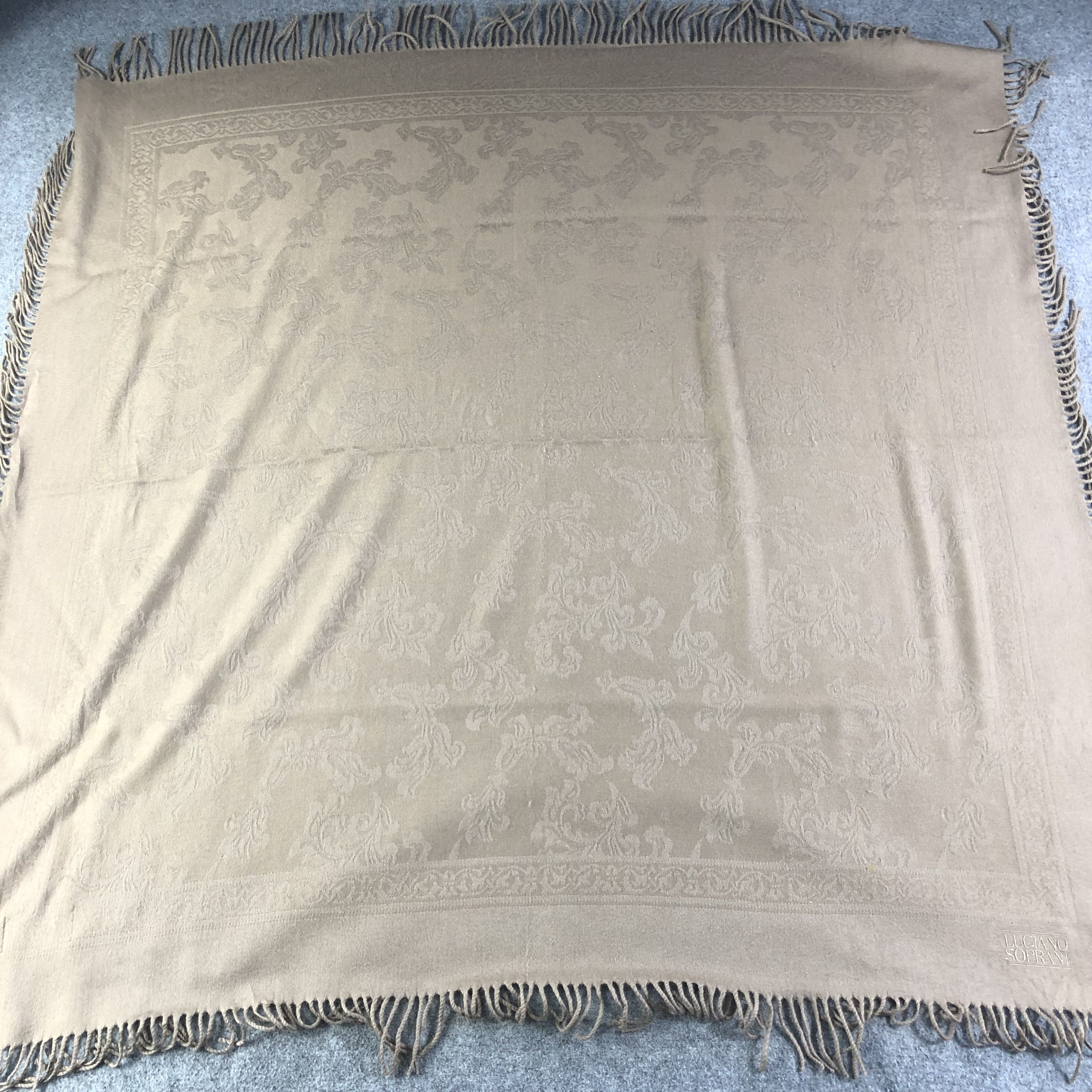 Japanese Brand Luciano Soprani Over Sized Wool Scarf Muffler Blanket V1113 Size ONE SIZE - 7 Thumbnail